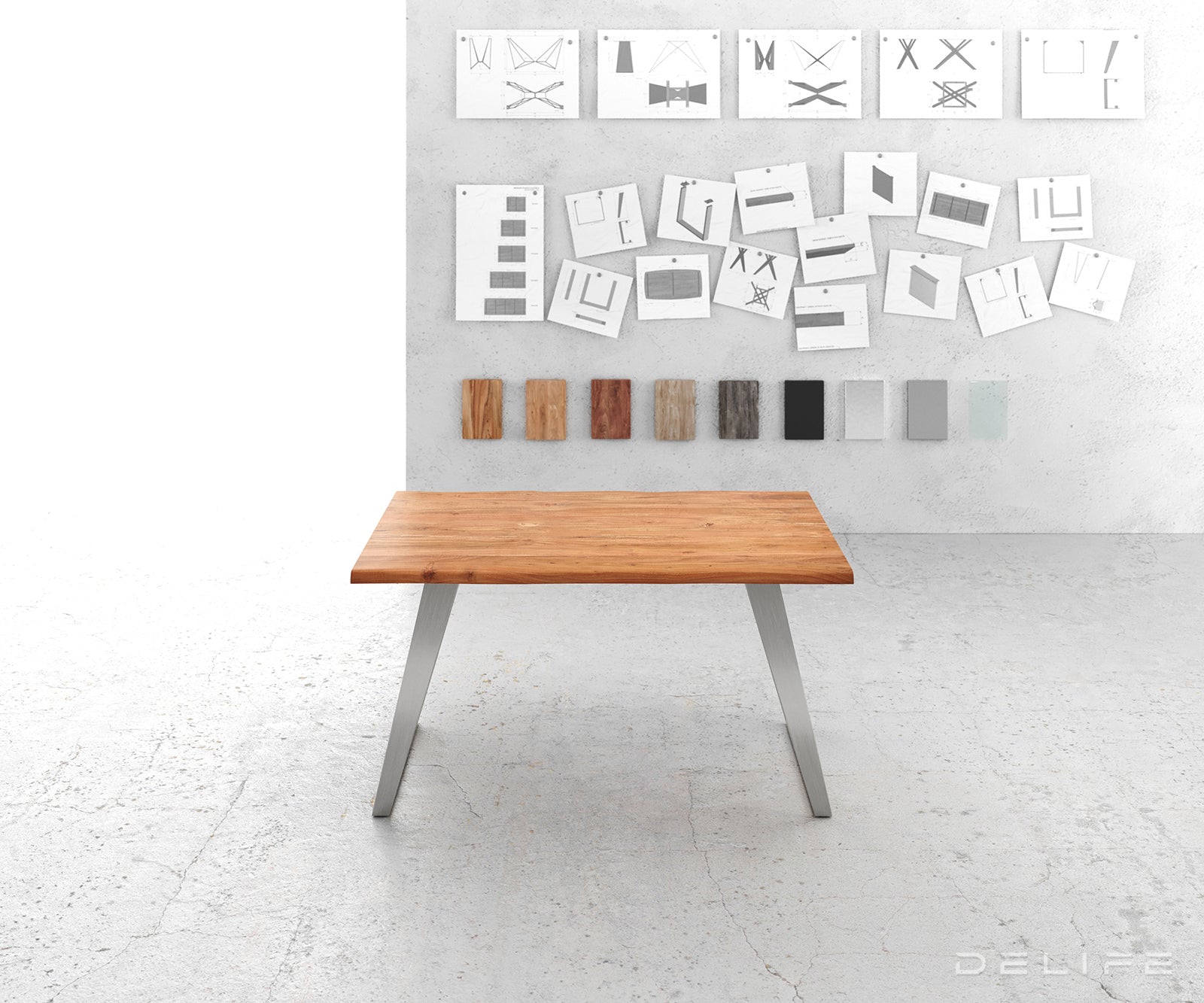 Blagovaonski stol Edge, Materijal: Bagrem, Debljina ploče: 3,5cm