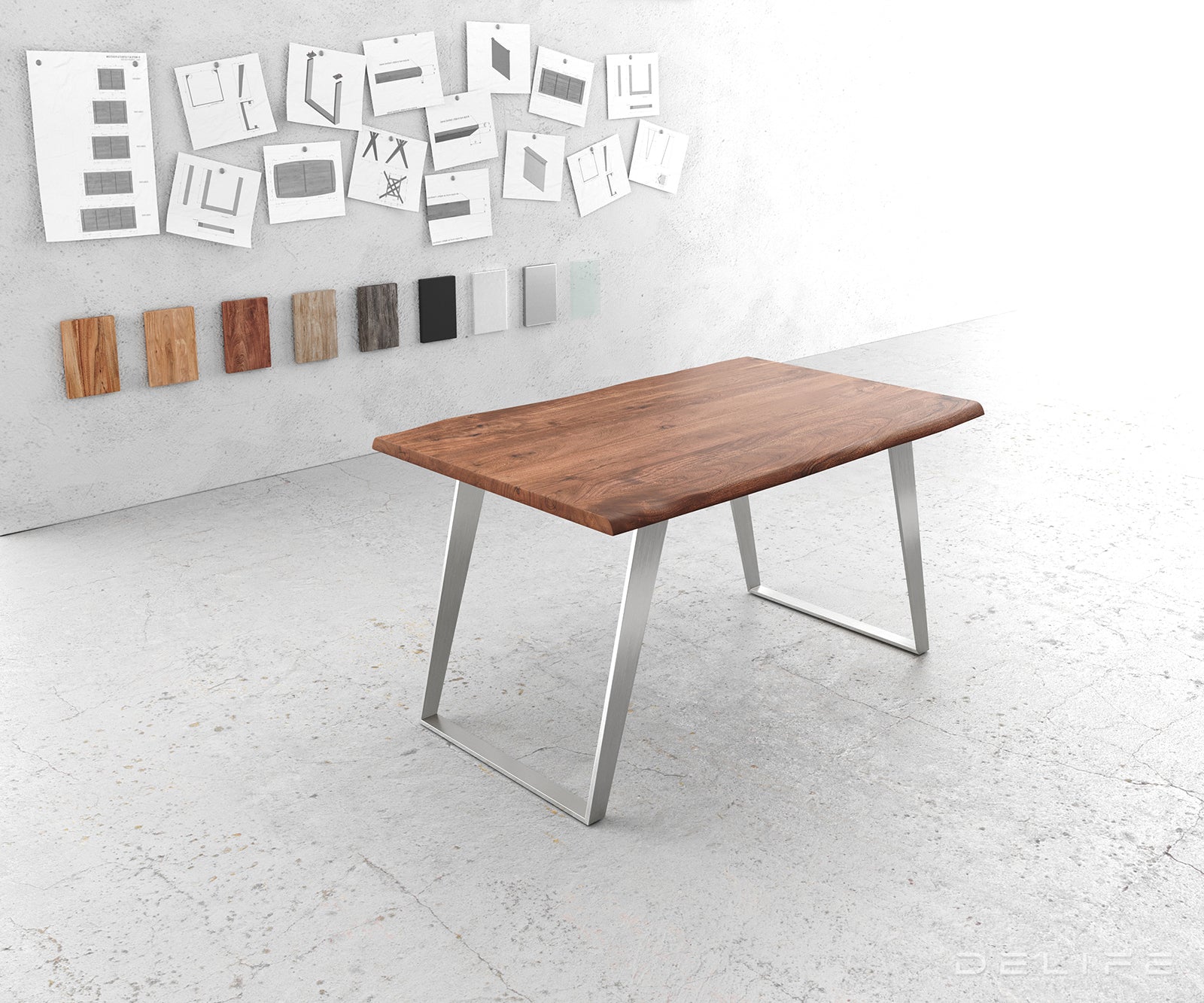 Blagovaonski stol Edge, Materijal: Bagrem, Debljina ploče: 3,5cm