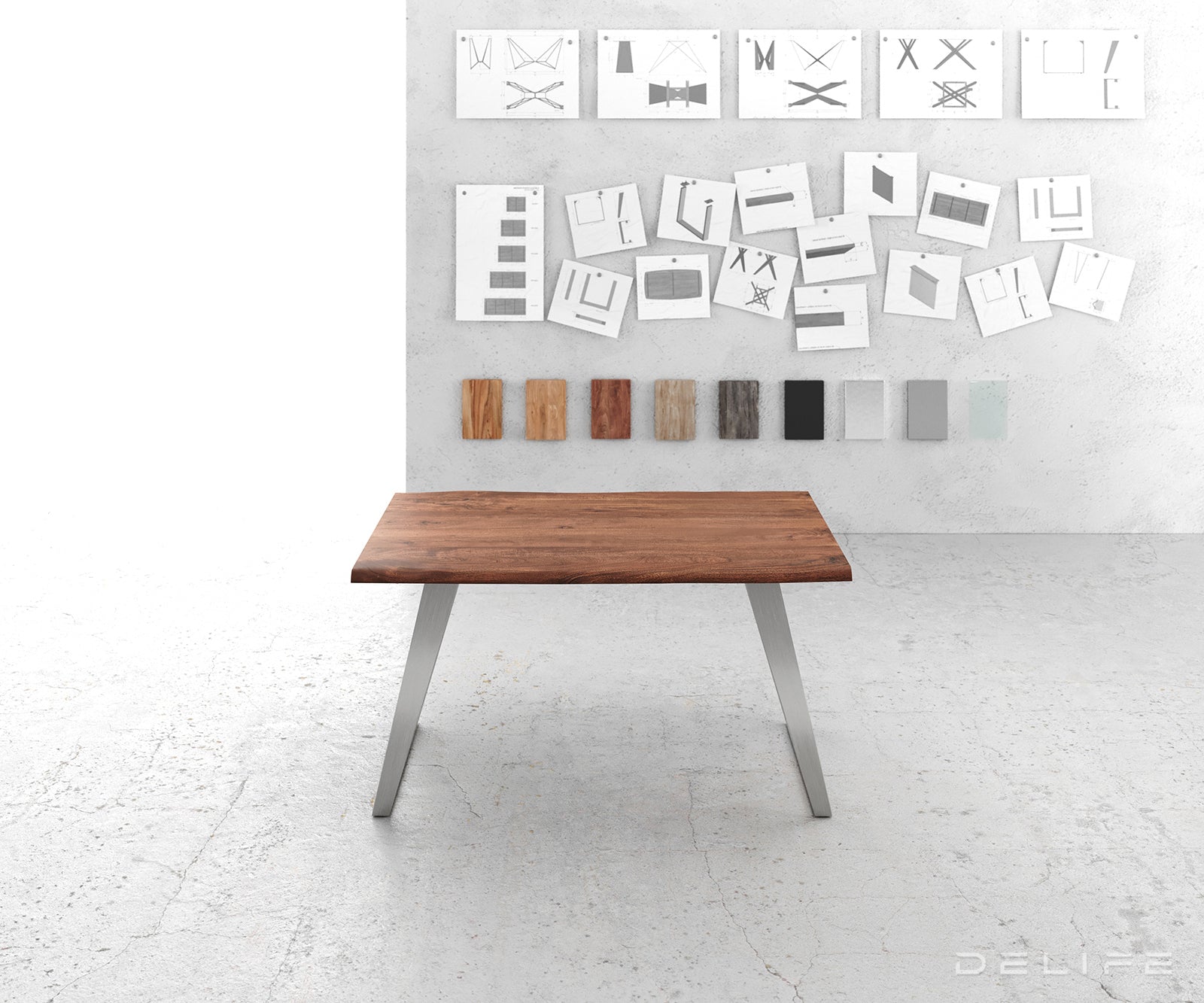 Blagovaonski stol Edge, Materijal: Bagrem, Debljina ploče: 3,5cm