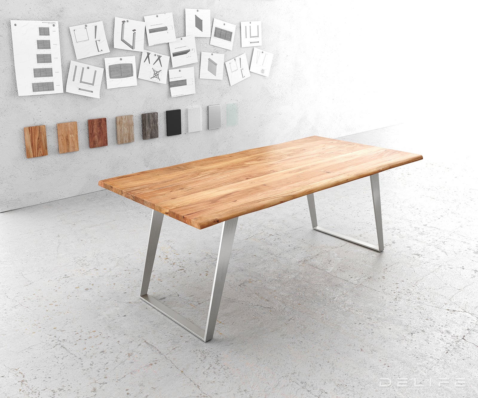 Blagovaonski stol Edge, Materijal: Bagrem, Debljina ploče: 3,5cm