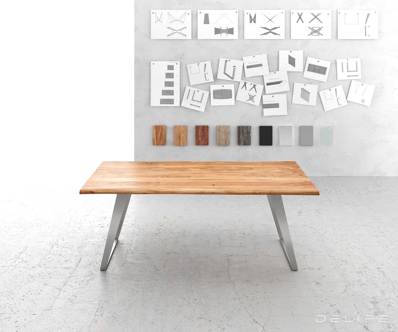 Blagovaonski stol Edge, Materijal: Bagrem, Debljina ploče: 3,5cm