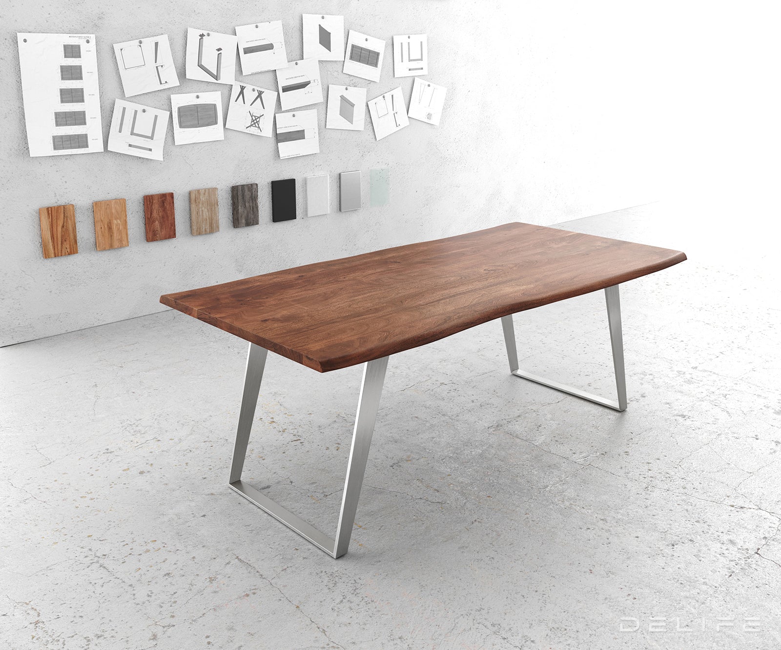 Blagovaonski stol Edge, Materijal: Bagrem, Debljina ploče: 3,5cm