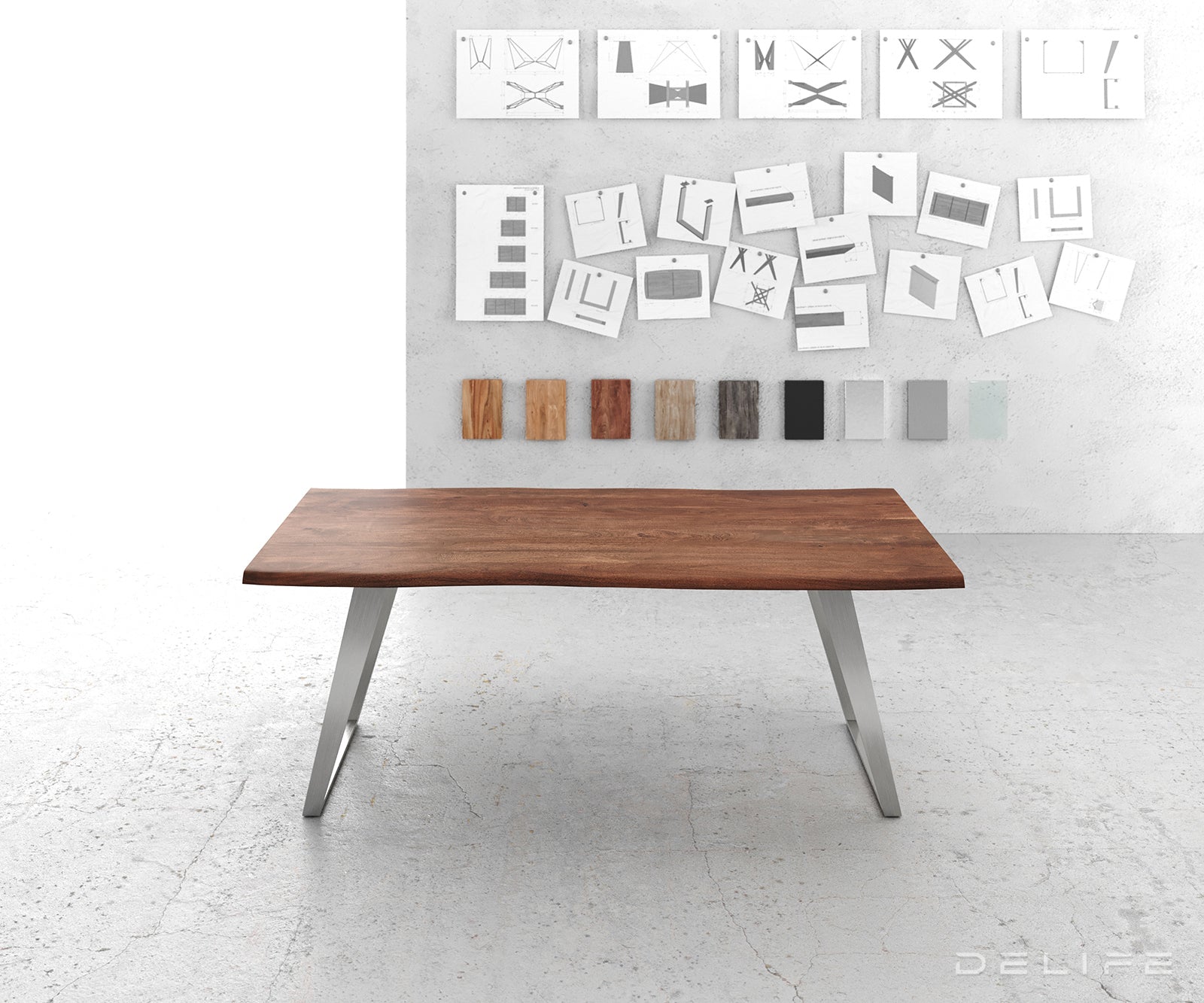 Blagovaonski stol Edge, Materijal: Bagrem, Debljina ploče: 3,5cm