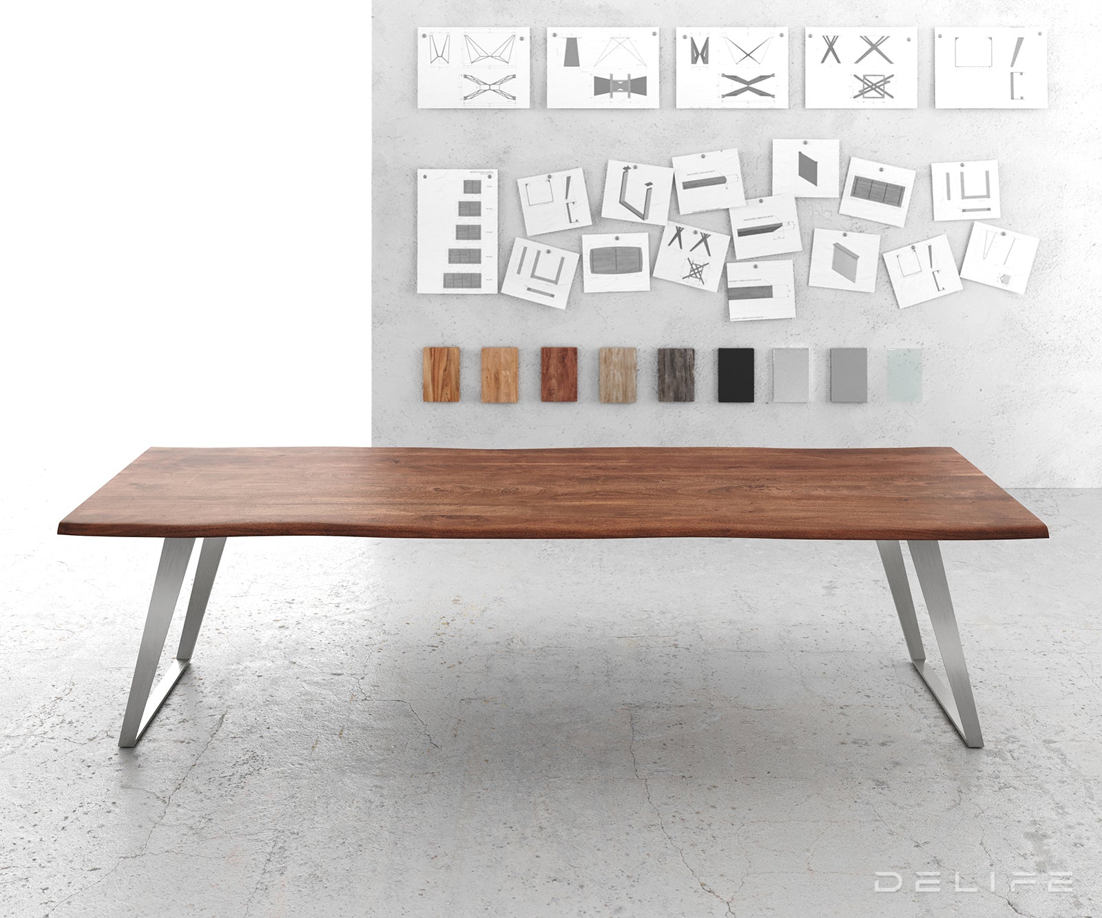 Blagovaonski stol Edge, Materijal: Bagrem, Debljina ploče: 3,5cm