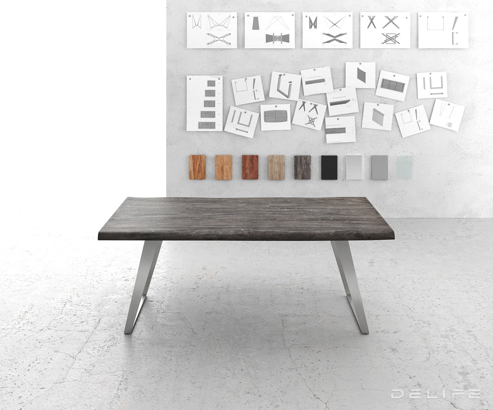 Blagovaonski stol Edge, Materijal: Bagrem, Debljina ploče: 5,5cm