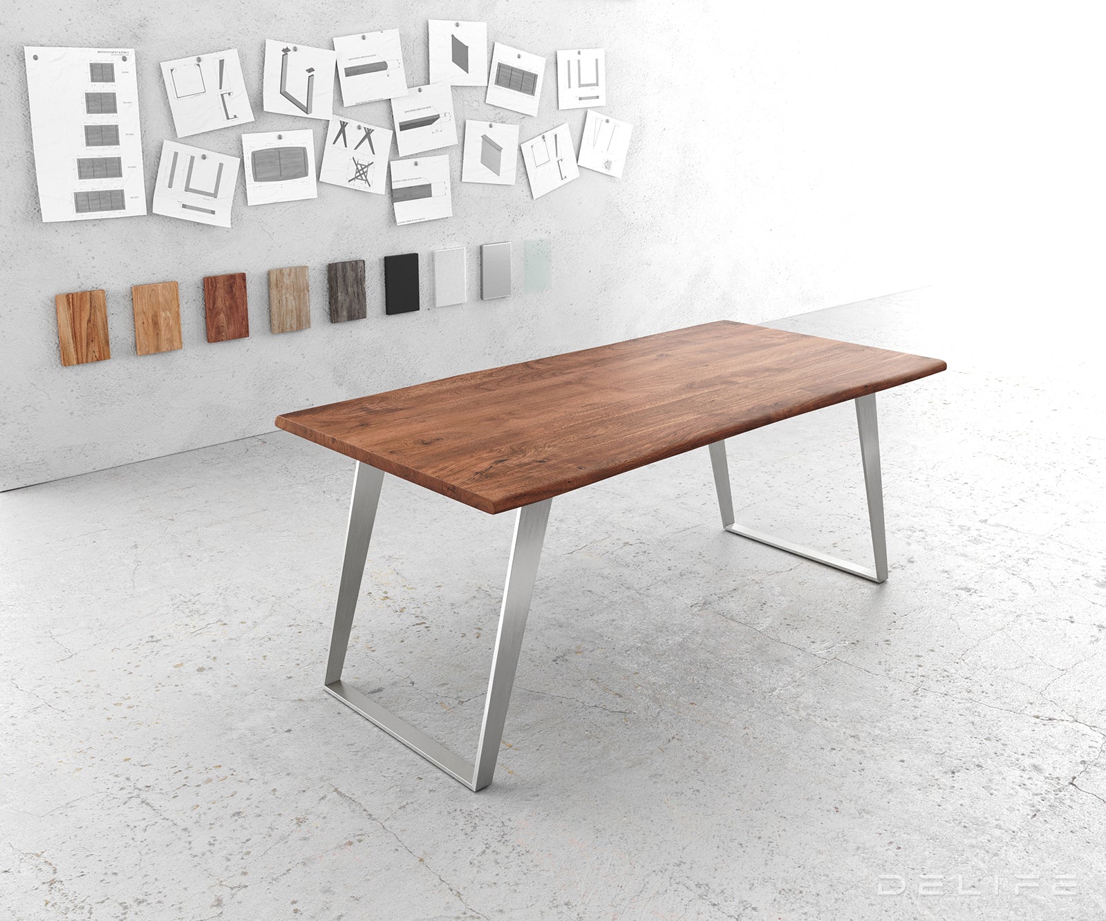 Blagovaonski stol Edge, Materijal: Bagrem, Debljina ploče: 3,5cm