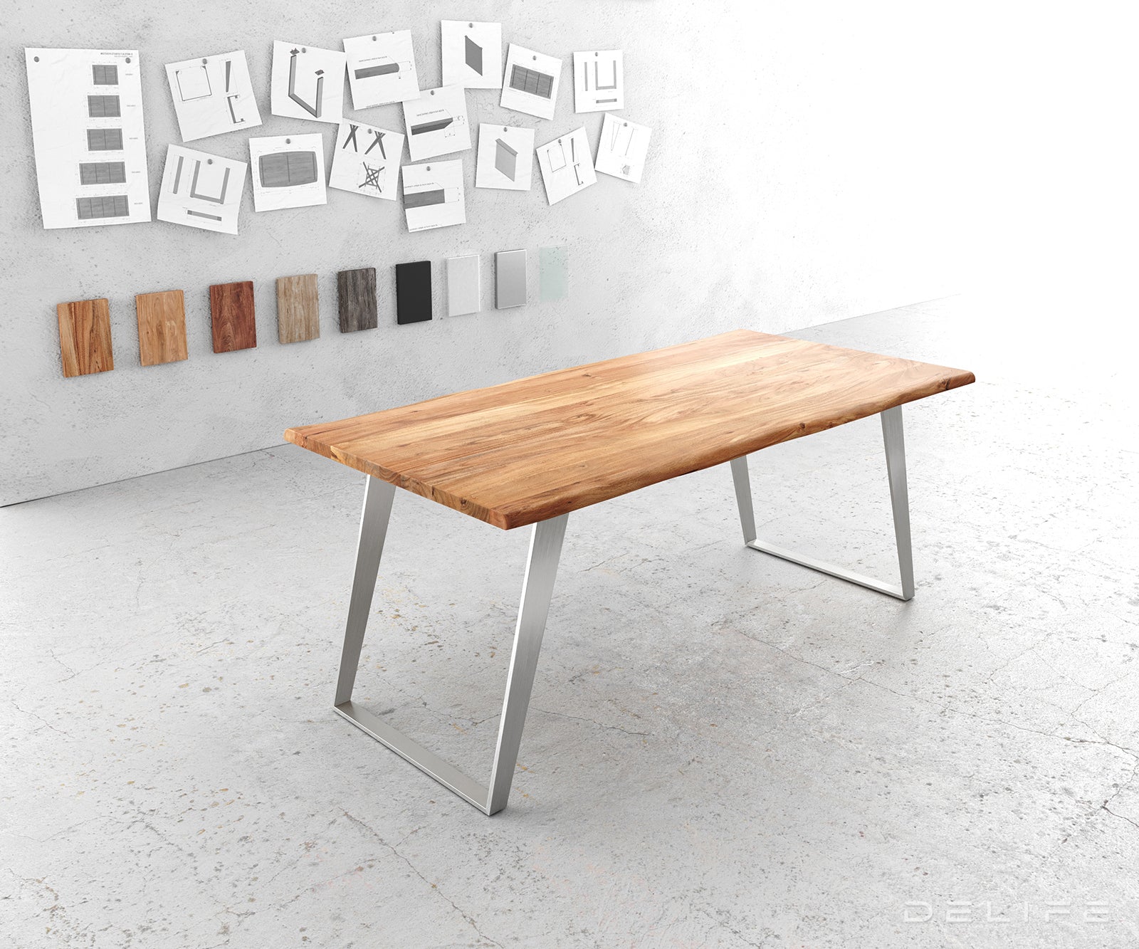 Blagovaonski stol Edge, Materijal: Bagrem, Debljina ploče: 3,5cm