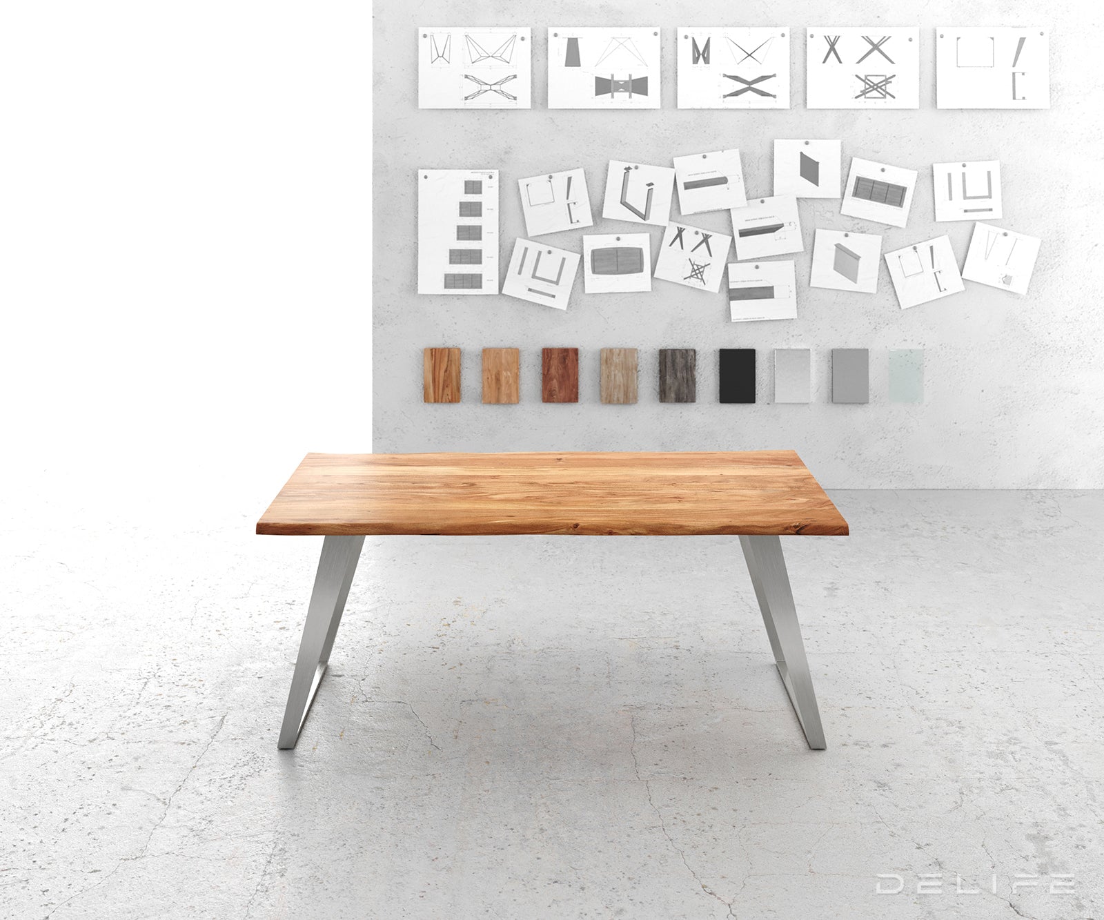 Blagovaonski stol Edge, Materijal: Bagrem, Debljina ploče: 3,5cm