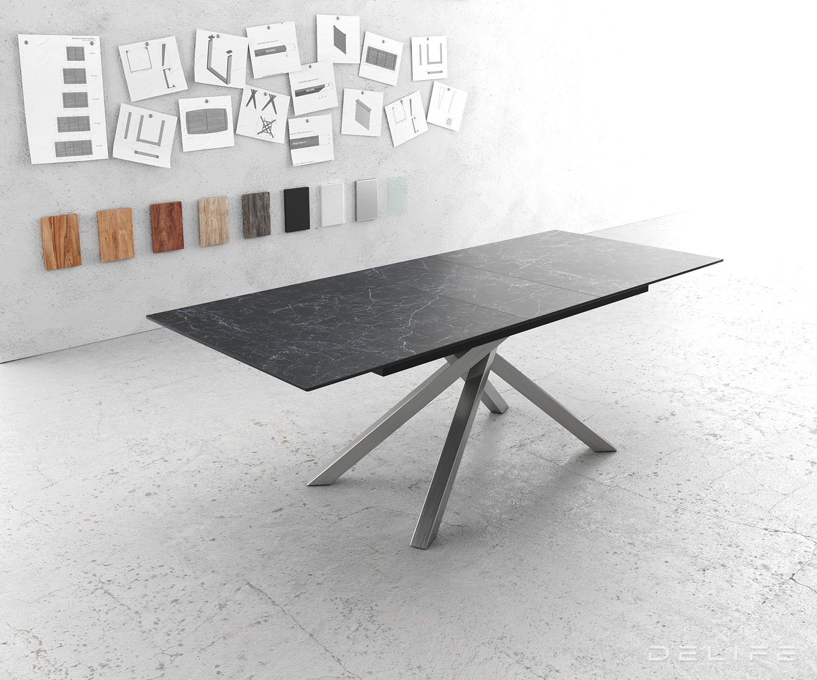 Produljivi stol Edge 180/220x90cm, Materijal: Keramika