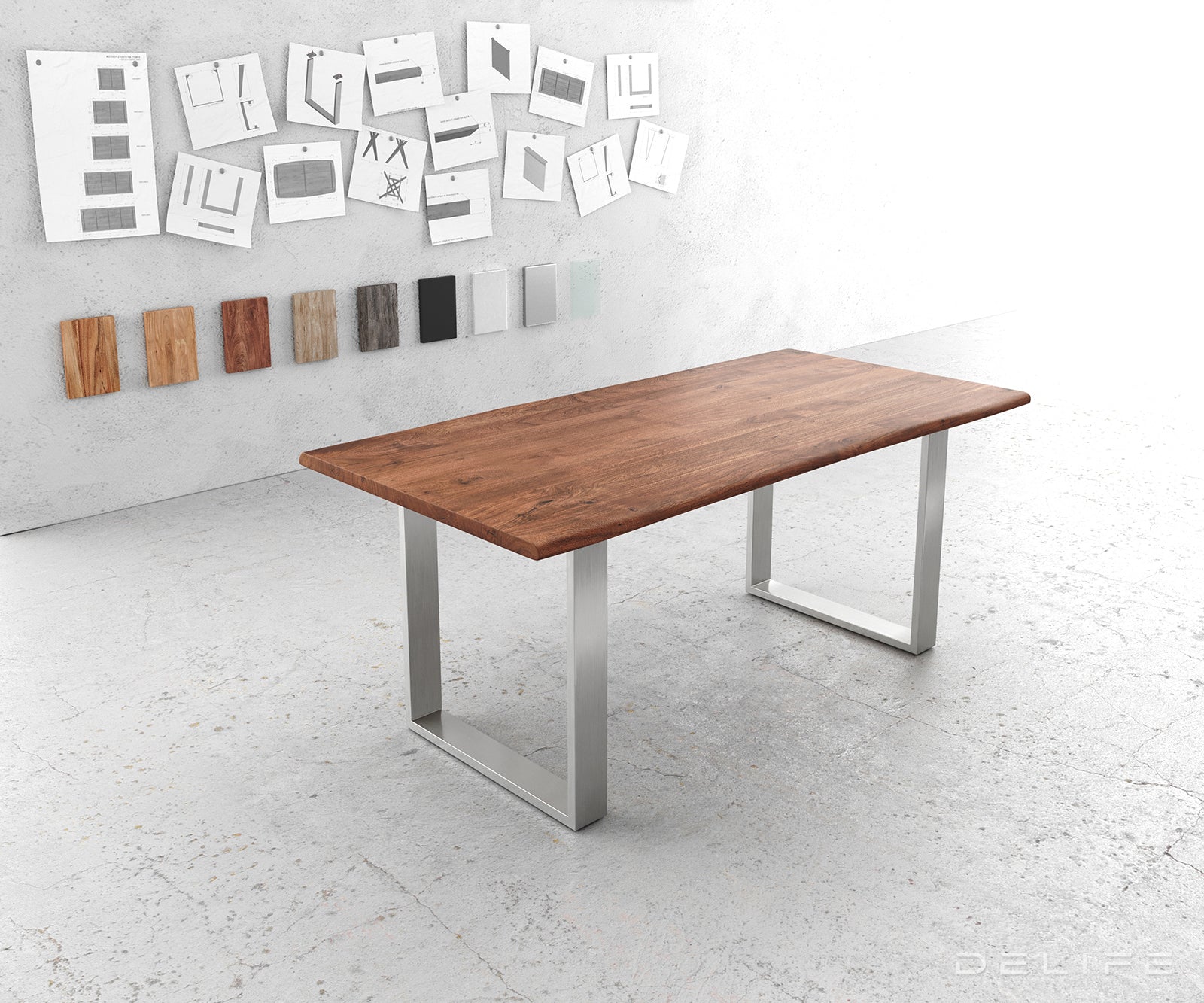 Blagovaonski stol Edge, Materijal: Bagrem, Debljina ploče: 3,5cm