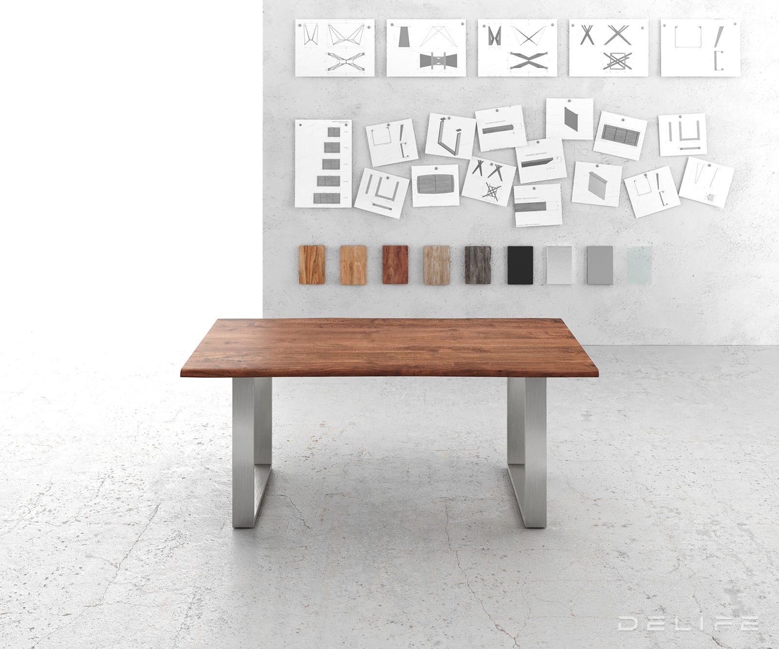 Blagovaonski stol Edge, Materijal: Bagrem, Debljina ploče: 3,5cm