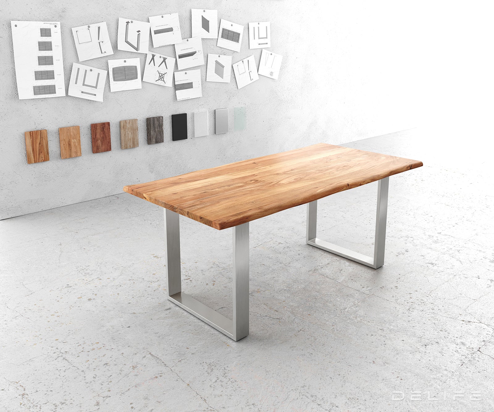 Blagovaonski stol Edge, Materijal: Bagrem, Debljina ploče: 3,5cm