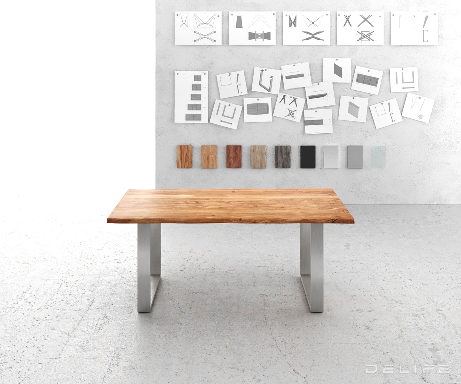 Blagovaonski stol Edge, Materijal: Bagrem, Debljina ploče: 3,5cm