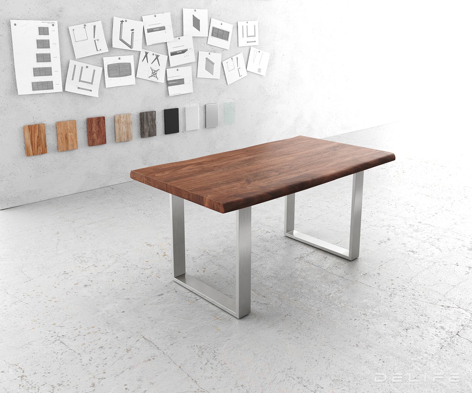 Blagovaonski stol Edge, Materijal: Bagrem, Debljina ploče: 5,5cm