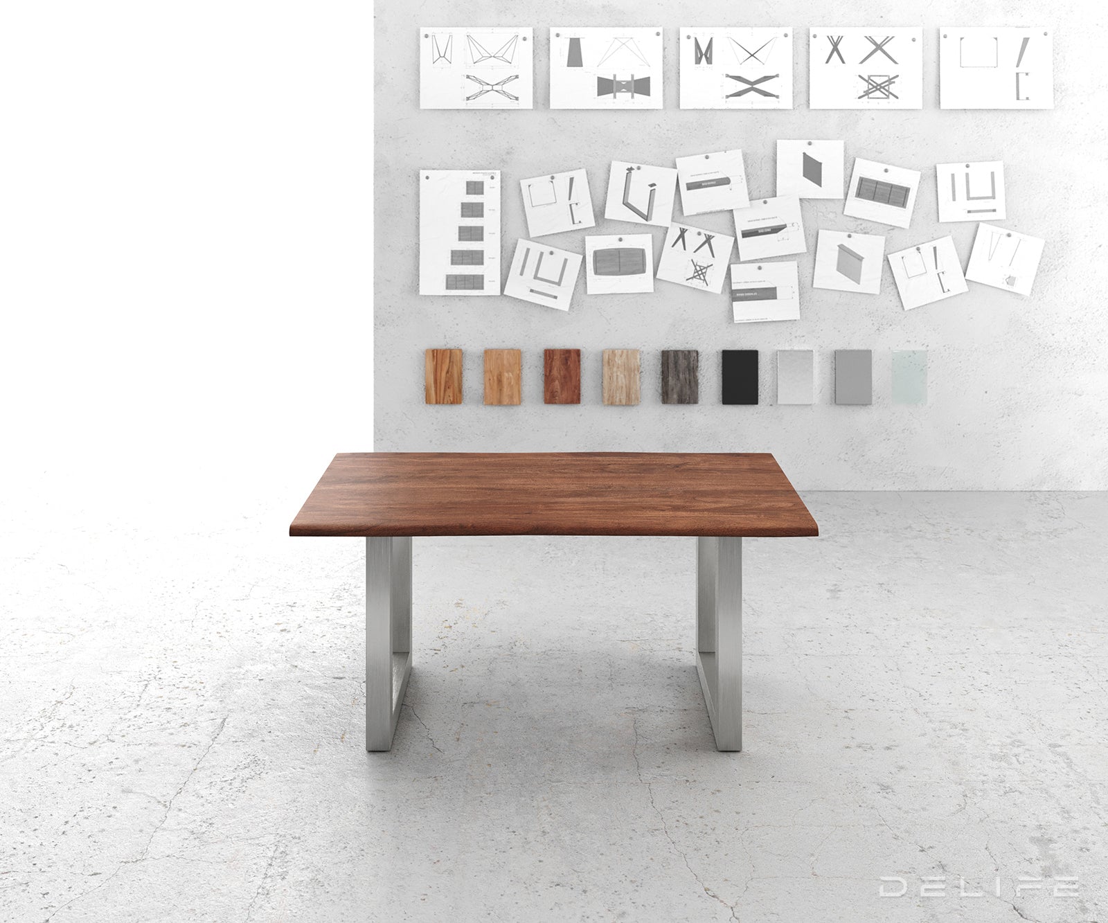 Blagovaonski stol Edge, Materijal: Bagrem, Debljina ploče: 5,5cm