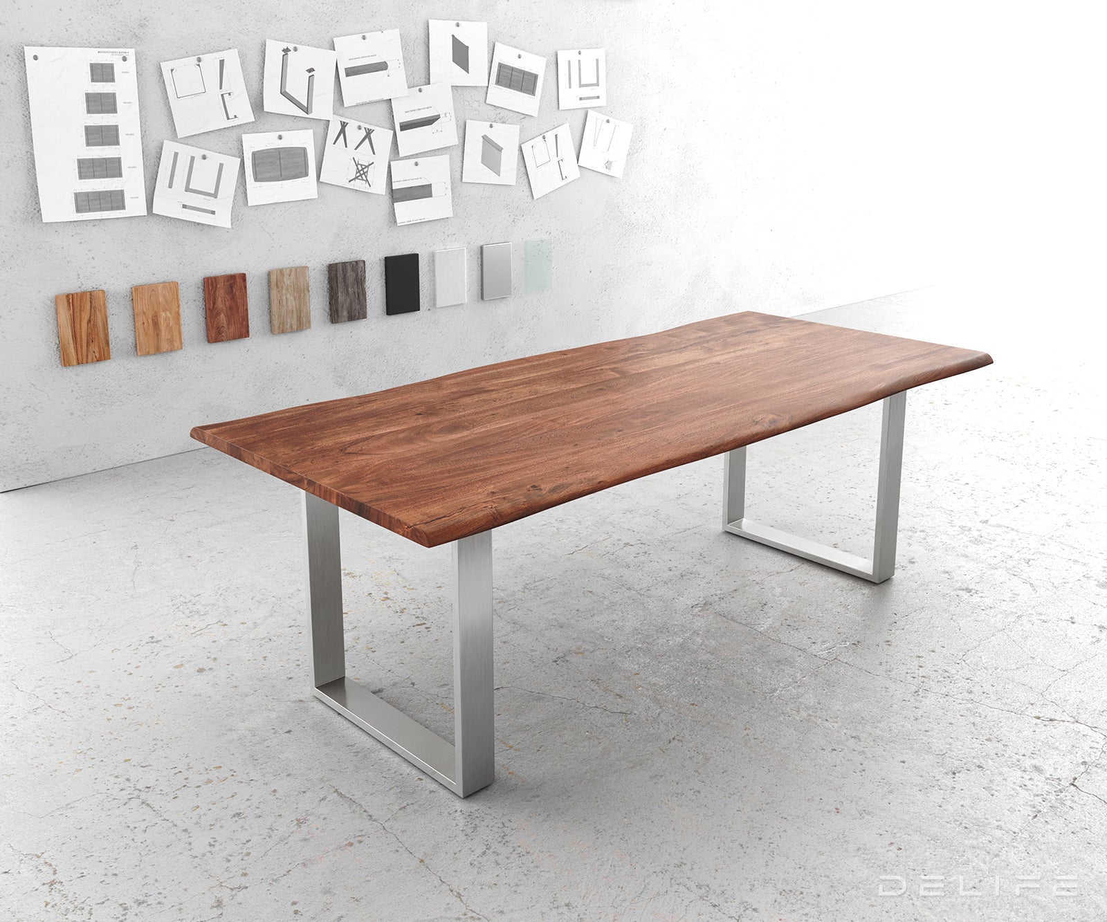 Blagovaonski stol Edge, Materijal: Bagrem, Debljina ploče: 3,5cm