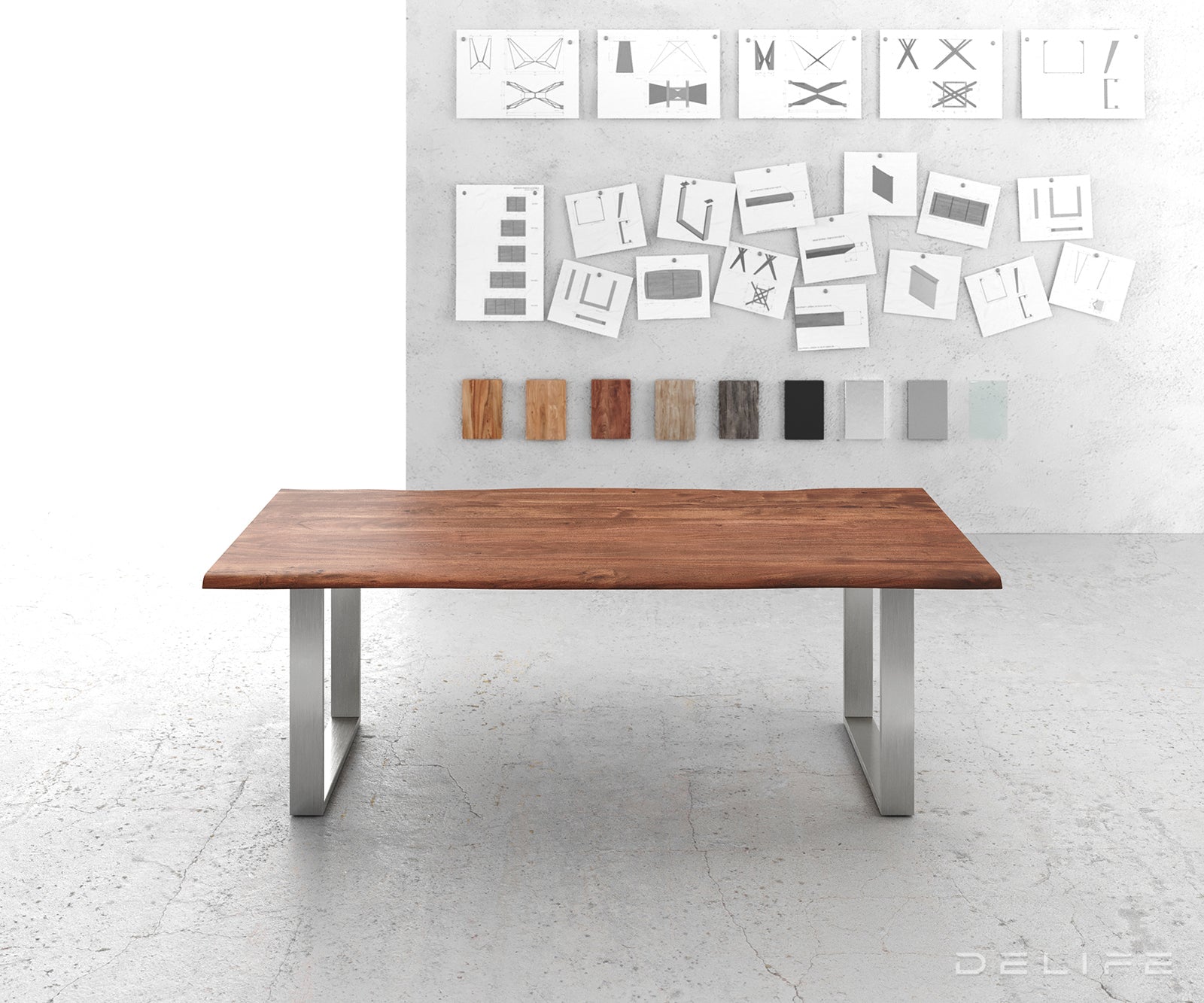 Blagovaonski stol Edge, Materijal: Bagrem, Debljina ploče: 3,5cm