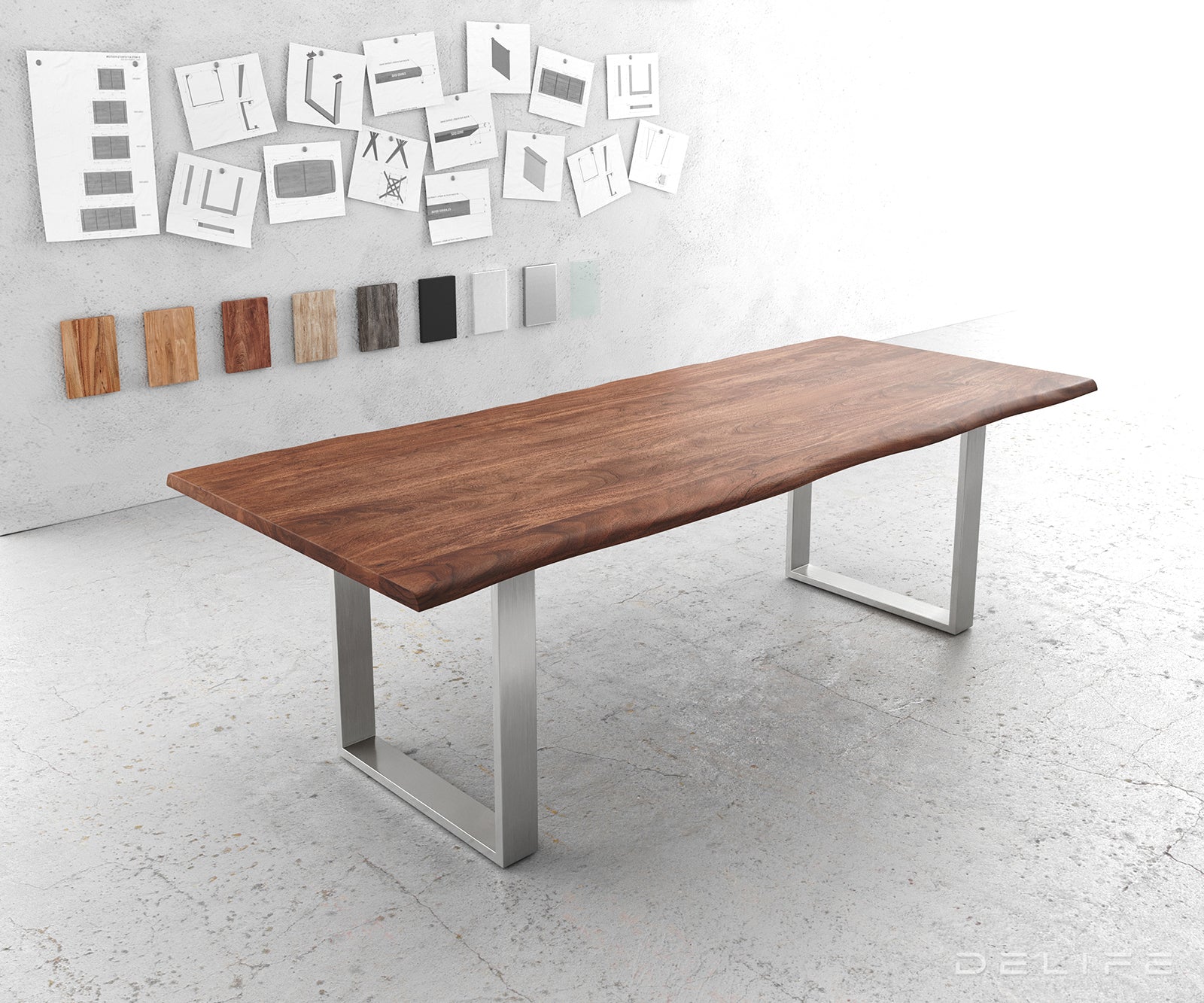 Blagovaonski stol Edge, Materijal: Bagrem, Debljina ploče: 3,5cm