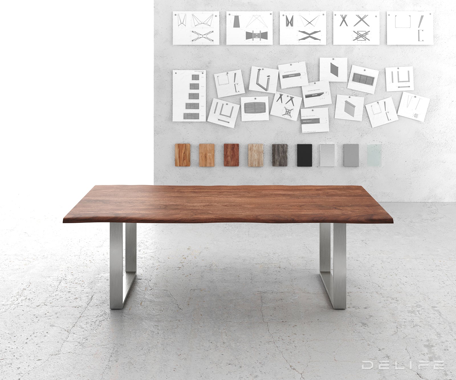 Blagovaonski stol Edge, Materijal: Bagrem, Debljina ploče: 3,5cm