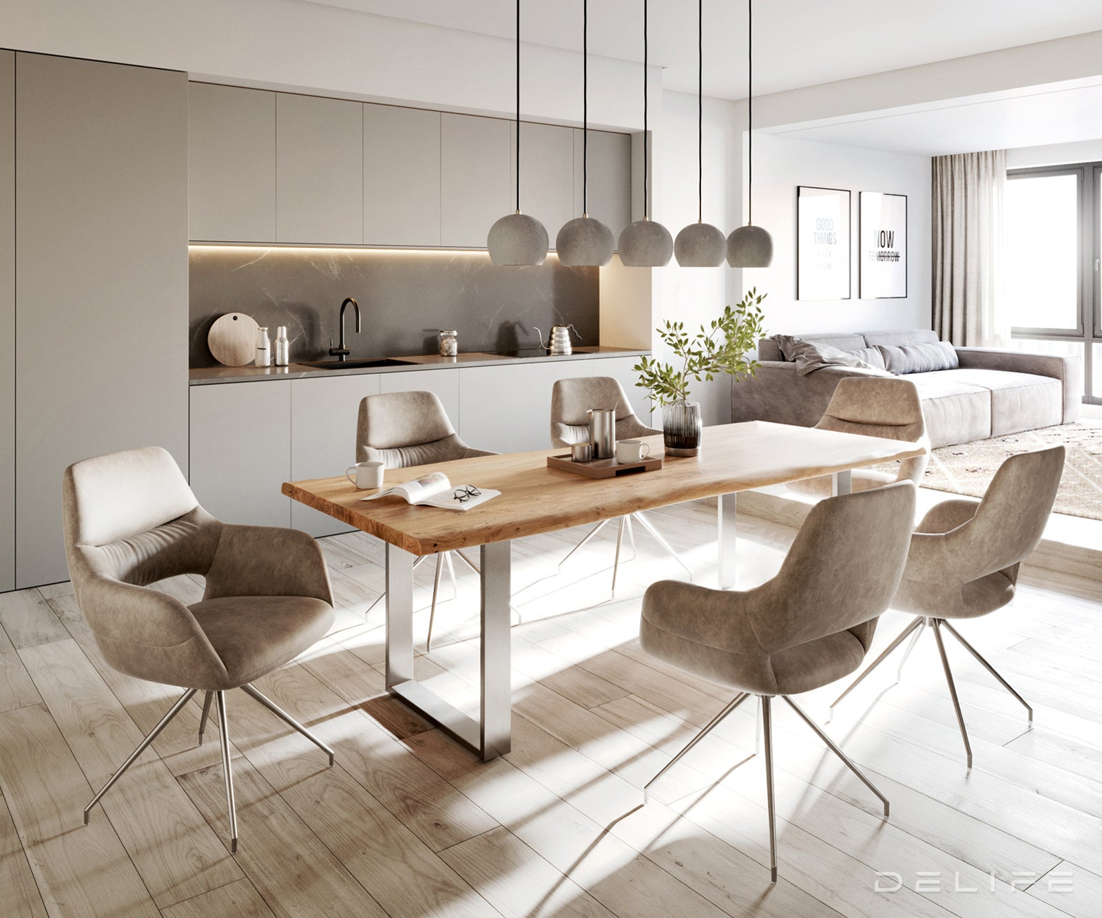 Blagovaonski stol Edge, Materijal: Bagrem, Debljina ploče: 3,5cm