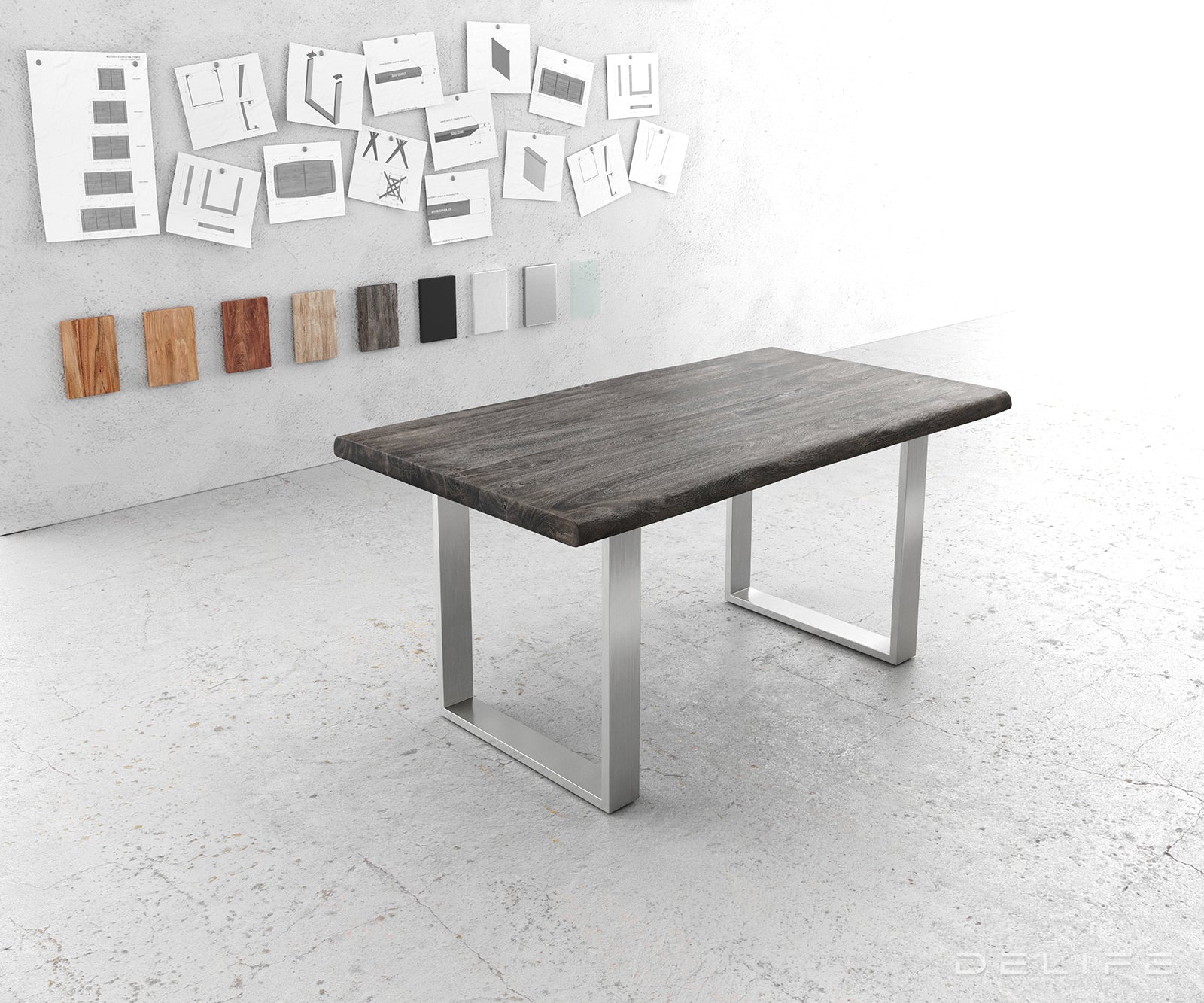 Blagovaonski stol Edge, Materijal: Bagrem, Debljina ploče: 5,5cm