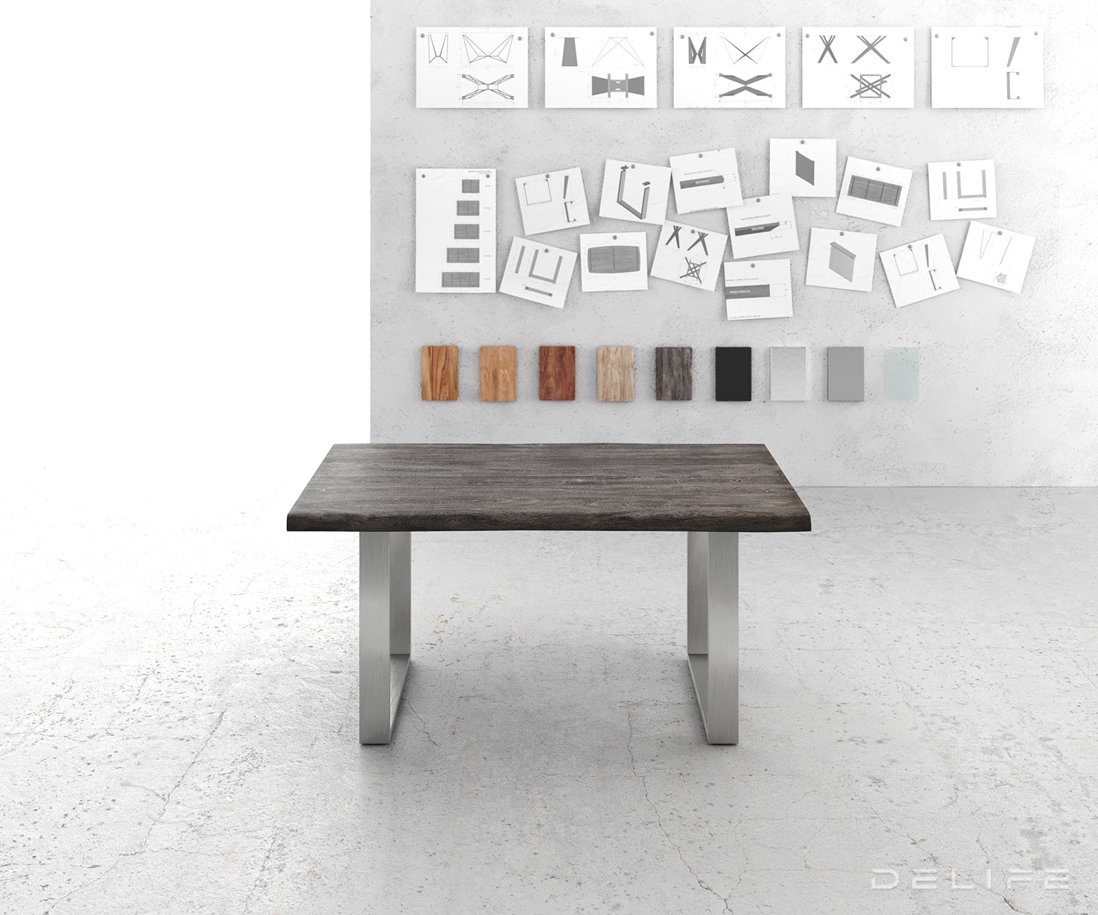 Blagovaonski stol Edge, Materijal: Bagrem, Debljina ploče: 5,5cm