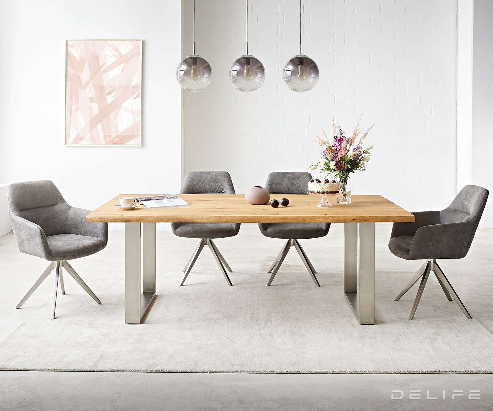 Blagovaonski stol Edge, Materijal: Hrast, Debljina ploče: 3,2cm