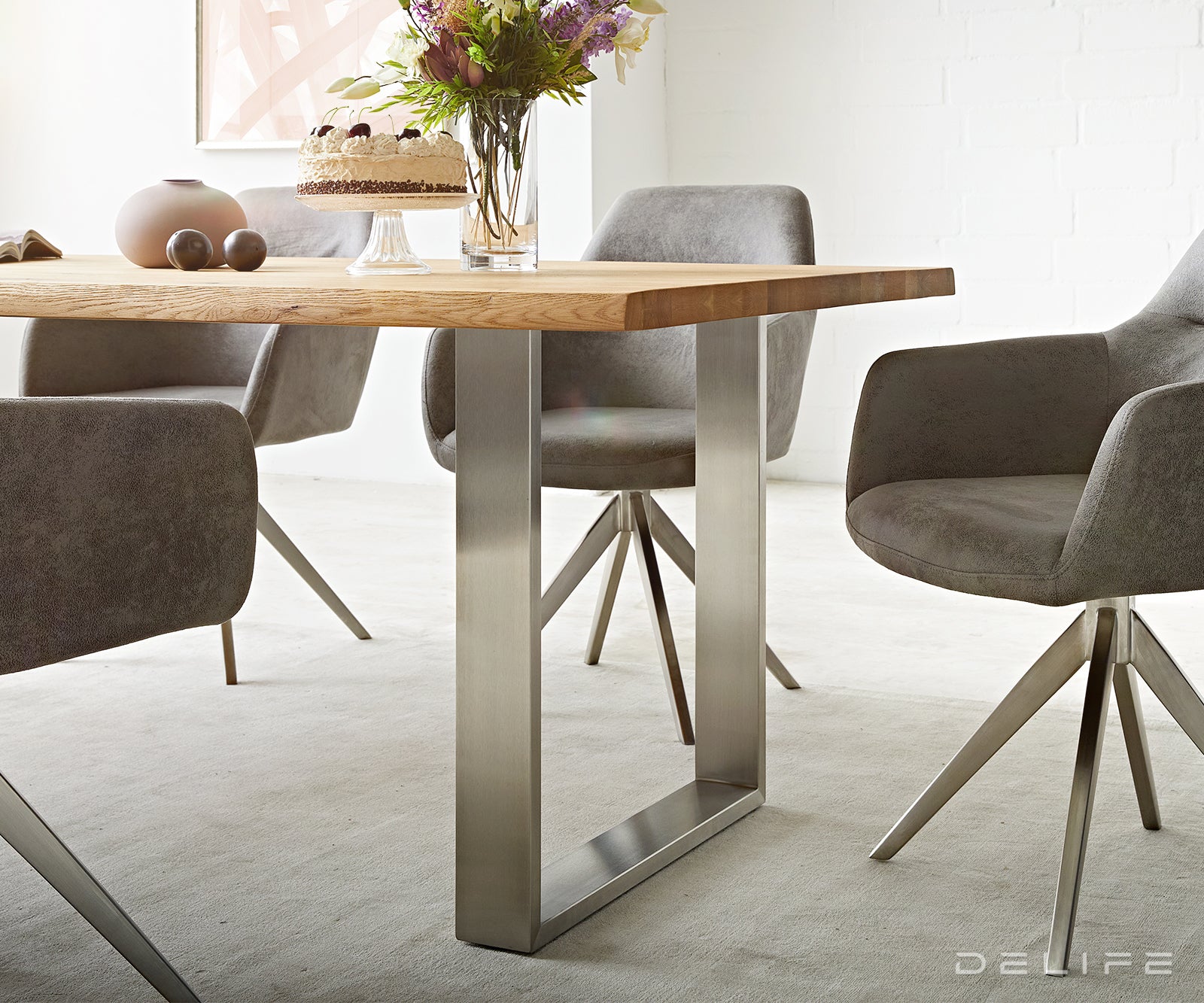 Blagovaonski stol Edge, Materijal: Hrast, Debljina ploče: 3,2cm