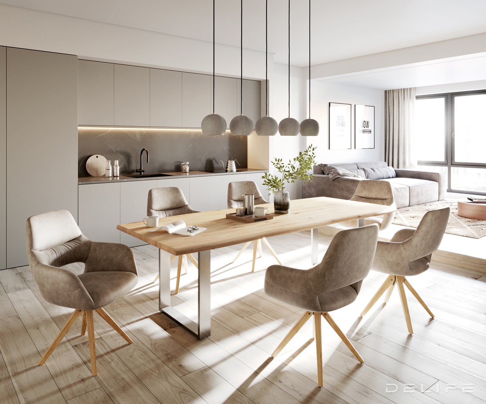 Blagovaonski stol Edge, Materijal: Hrast, Debljina ploče: 3,2cm