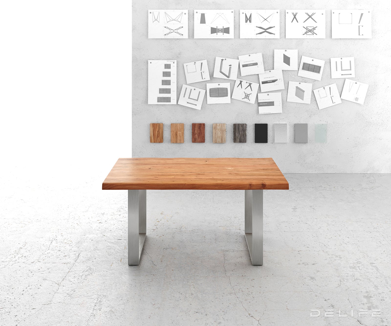 Blagovaonski stol Edge, Materijal: Bagrem, Debljina ploče: 5,5cm