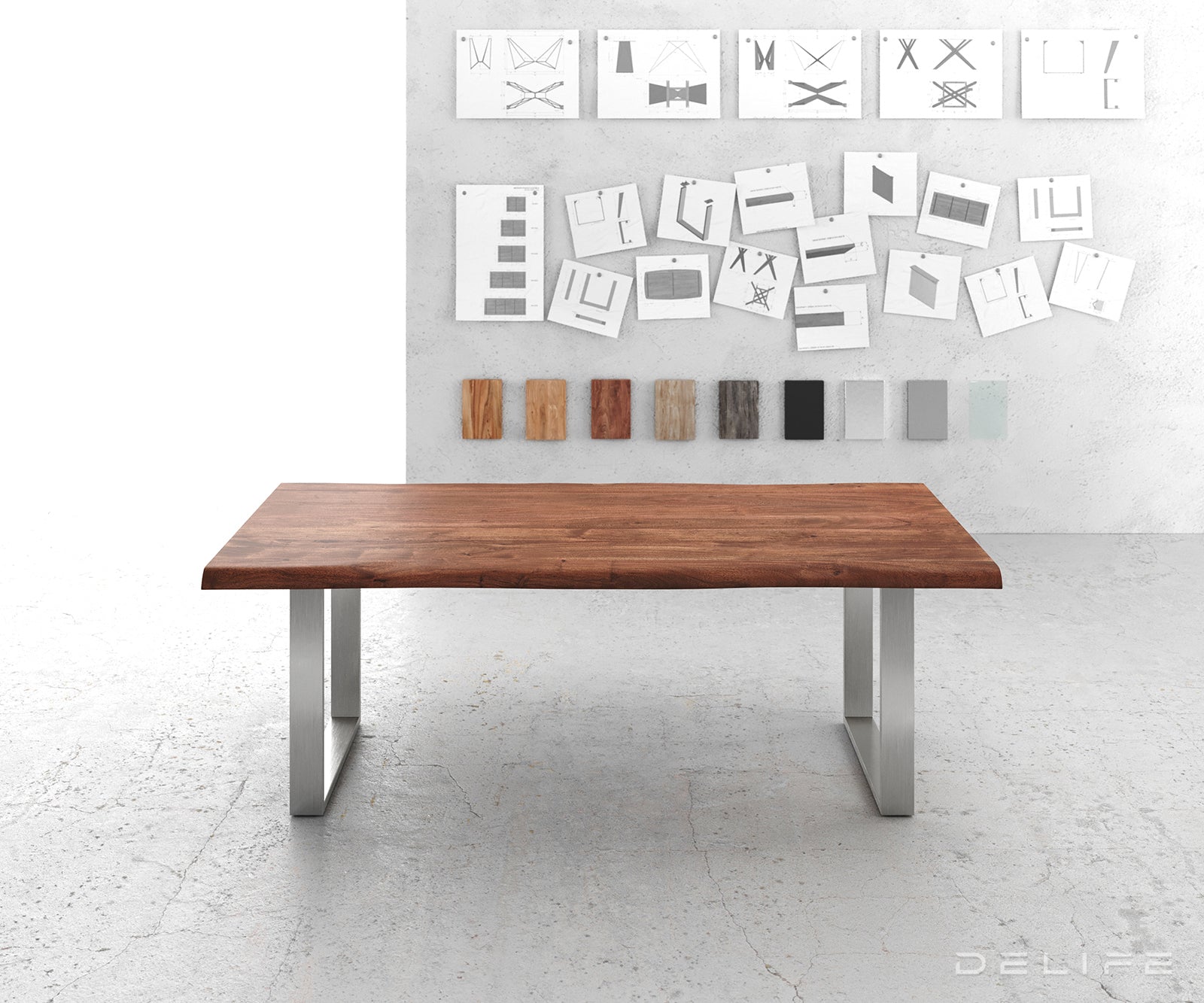 Blagovaonski stol Edge, Materijal: Bagrem, Debljina ploče: 5,5cm