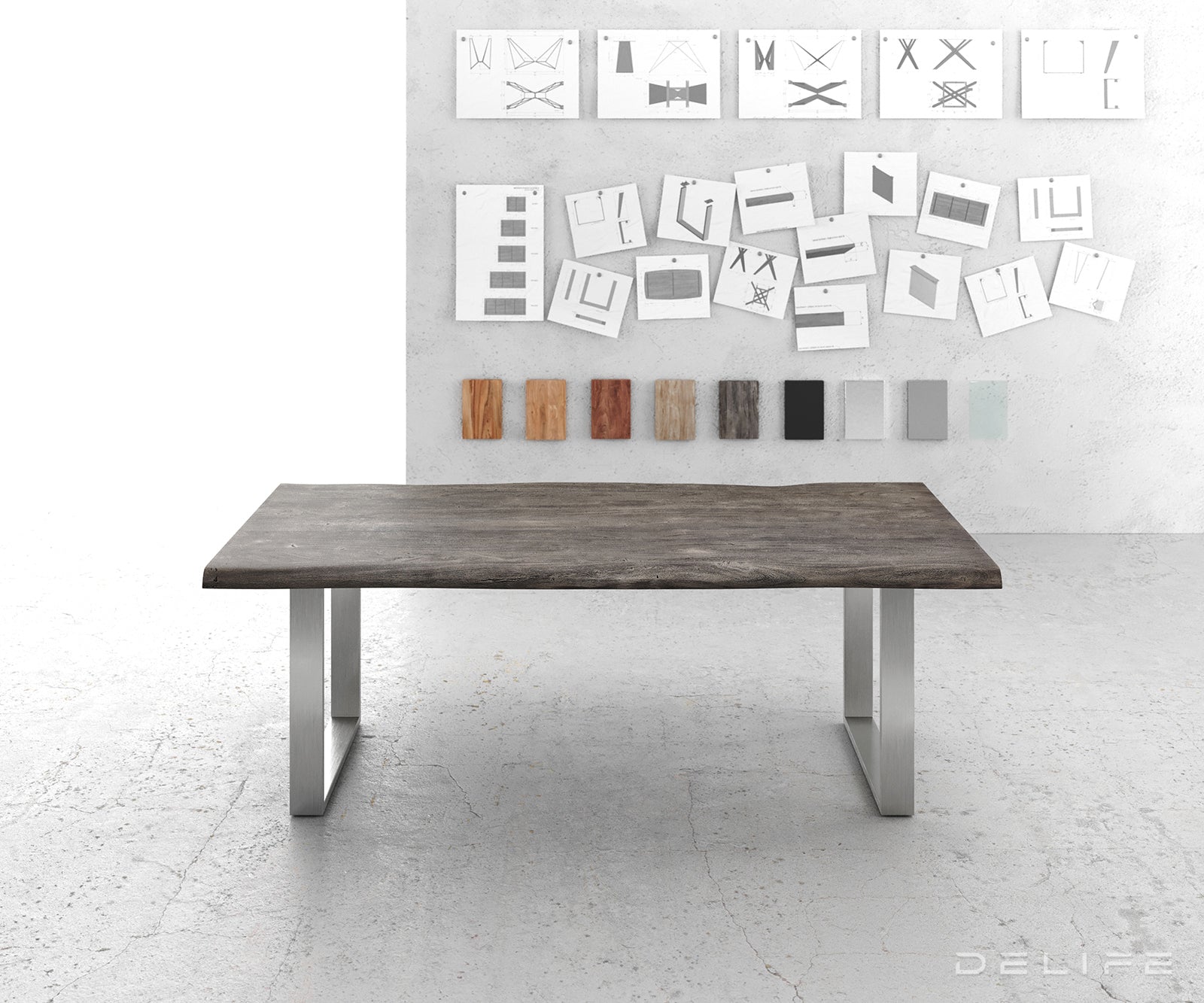 Blagovaonski stol Edge, Materijal: Bagrem, Debljina ploče: 5,5cm