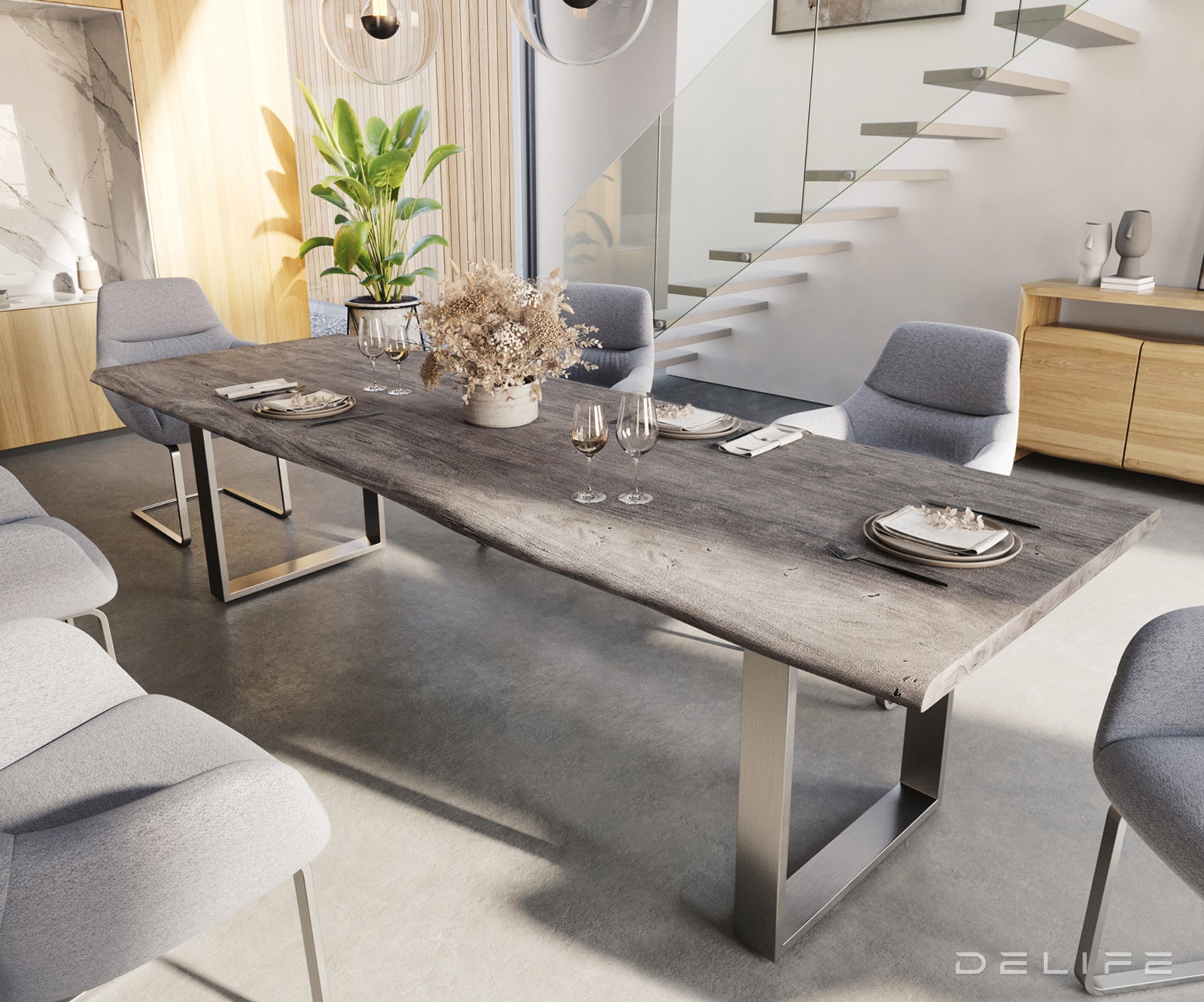 Blagovaonski stol Edge, Materijal: Bagrem, Debljina ploče: 3,5cm