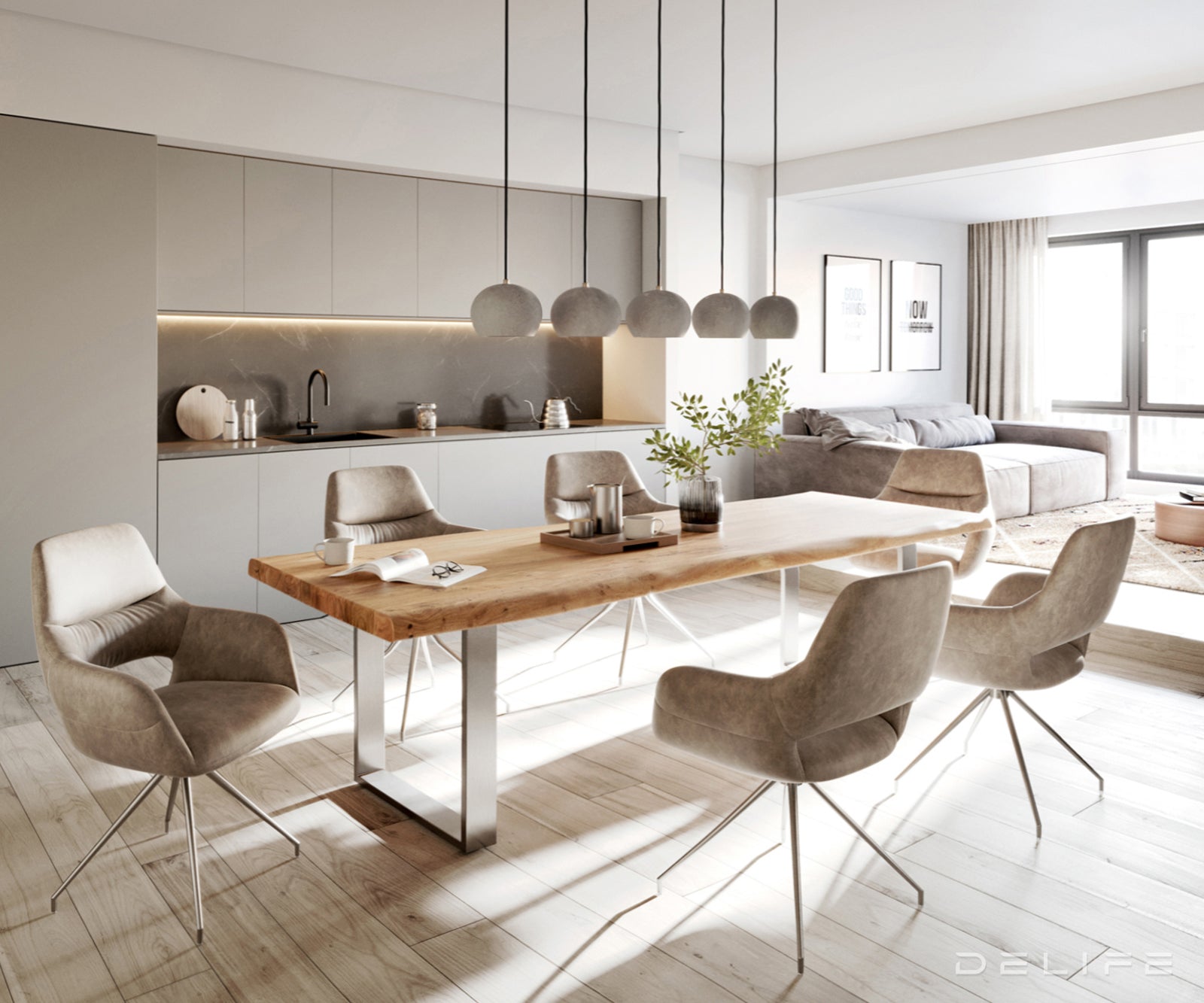 Blagovaonski stol Edge, Materijal: Bagrem, Debljina ploče: 5,5cm