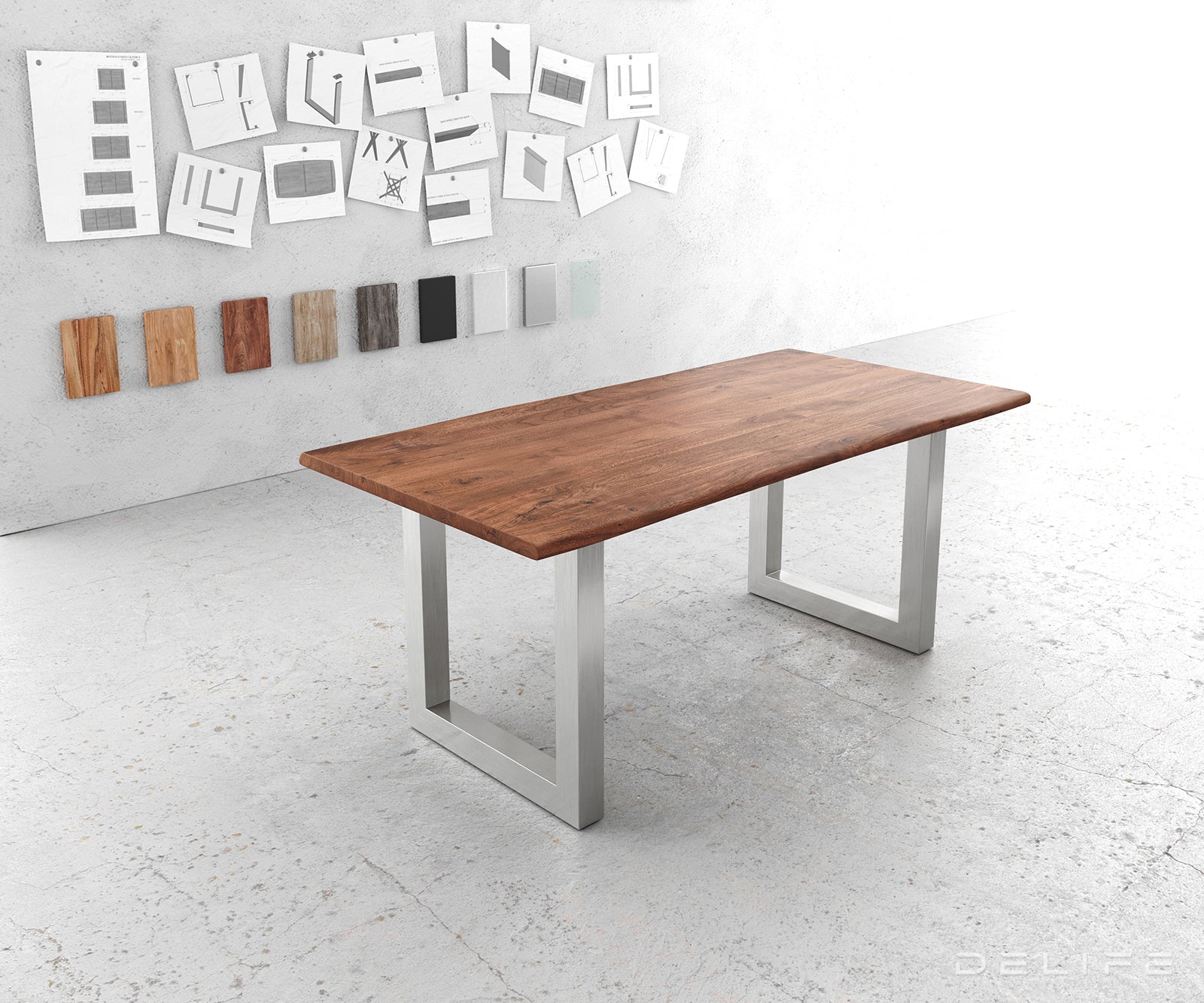 Blagovaonski stol Edge, Materijal: Bagrem, Debljina ploče: 3,5cm