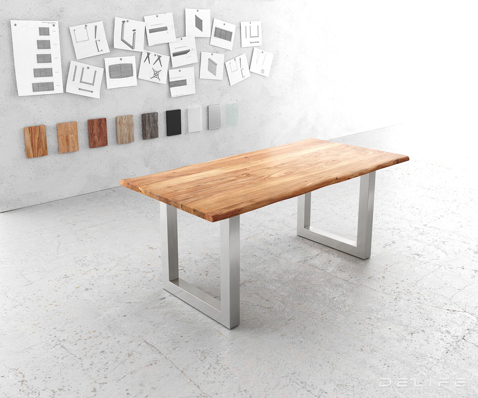 Blagovaonski stol Edge, Materijal: Bagrem, Debljina ploče: 3,5cm