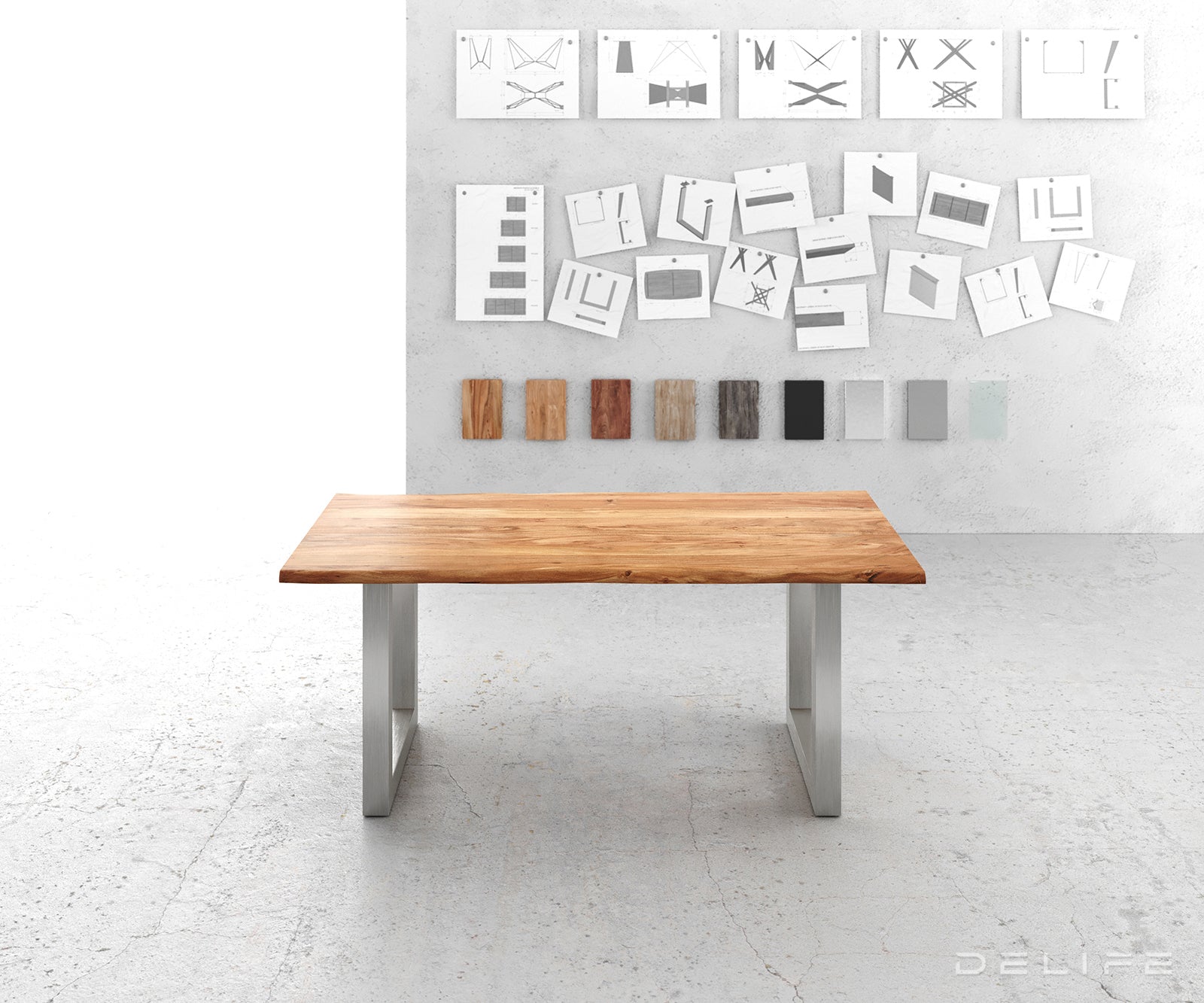 Blagovaonski stol Edge, Materijal: Bagrem, Debljina ploče: 3,5cm