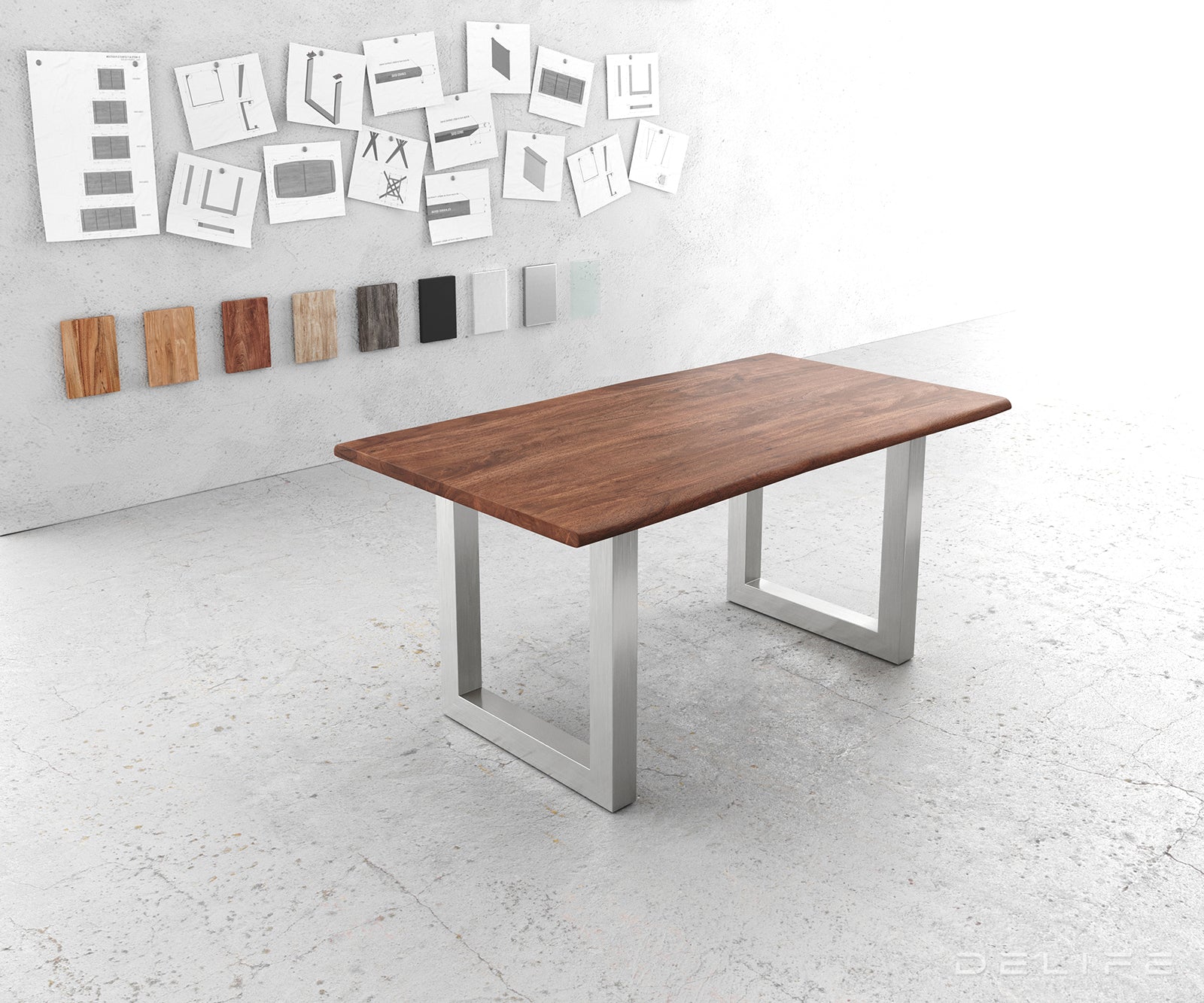 Blagovaonski stol Edge, Materijal: Bagrem, Debljina ploče: 3,5cm