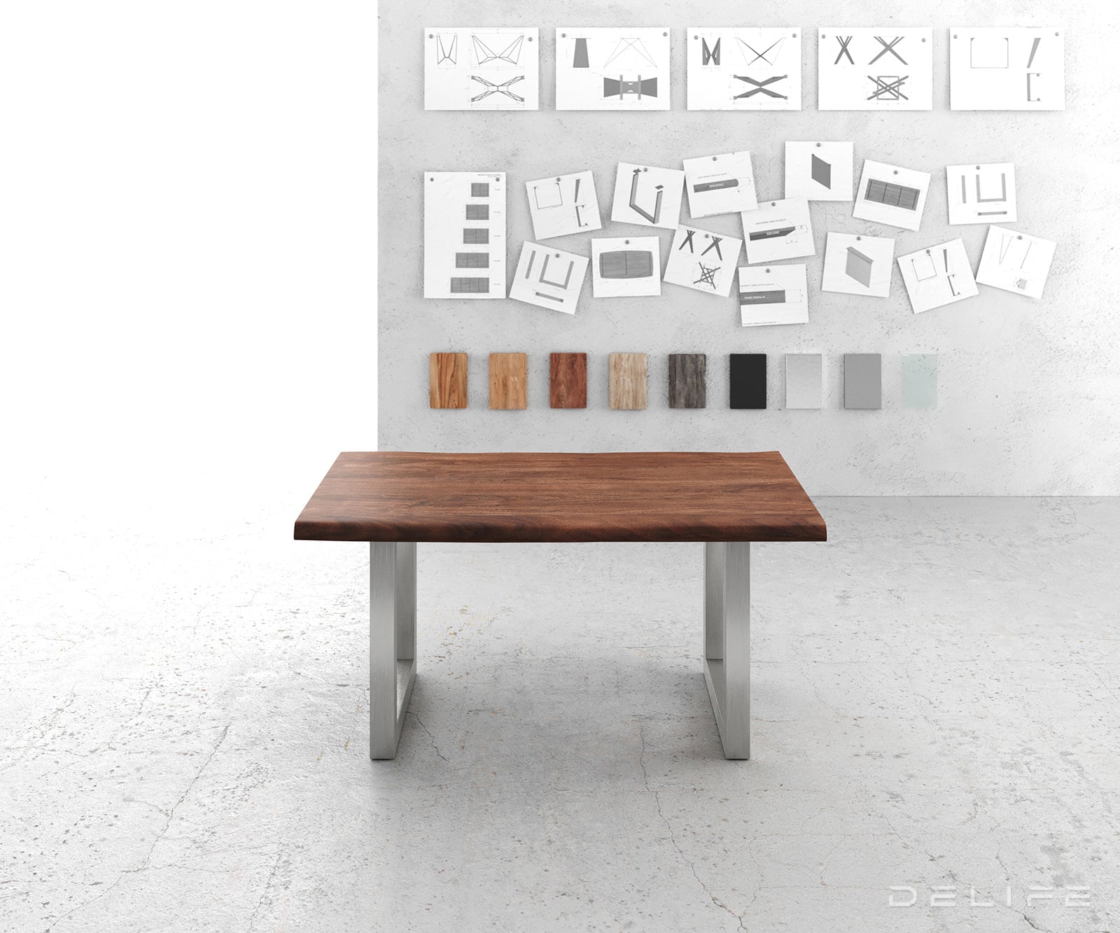 Blagovaonski stol Edge, Materijal: Bagrem, Debljina ploče: 5,5cm