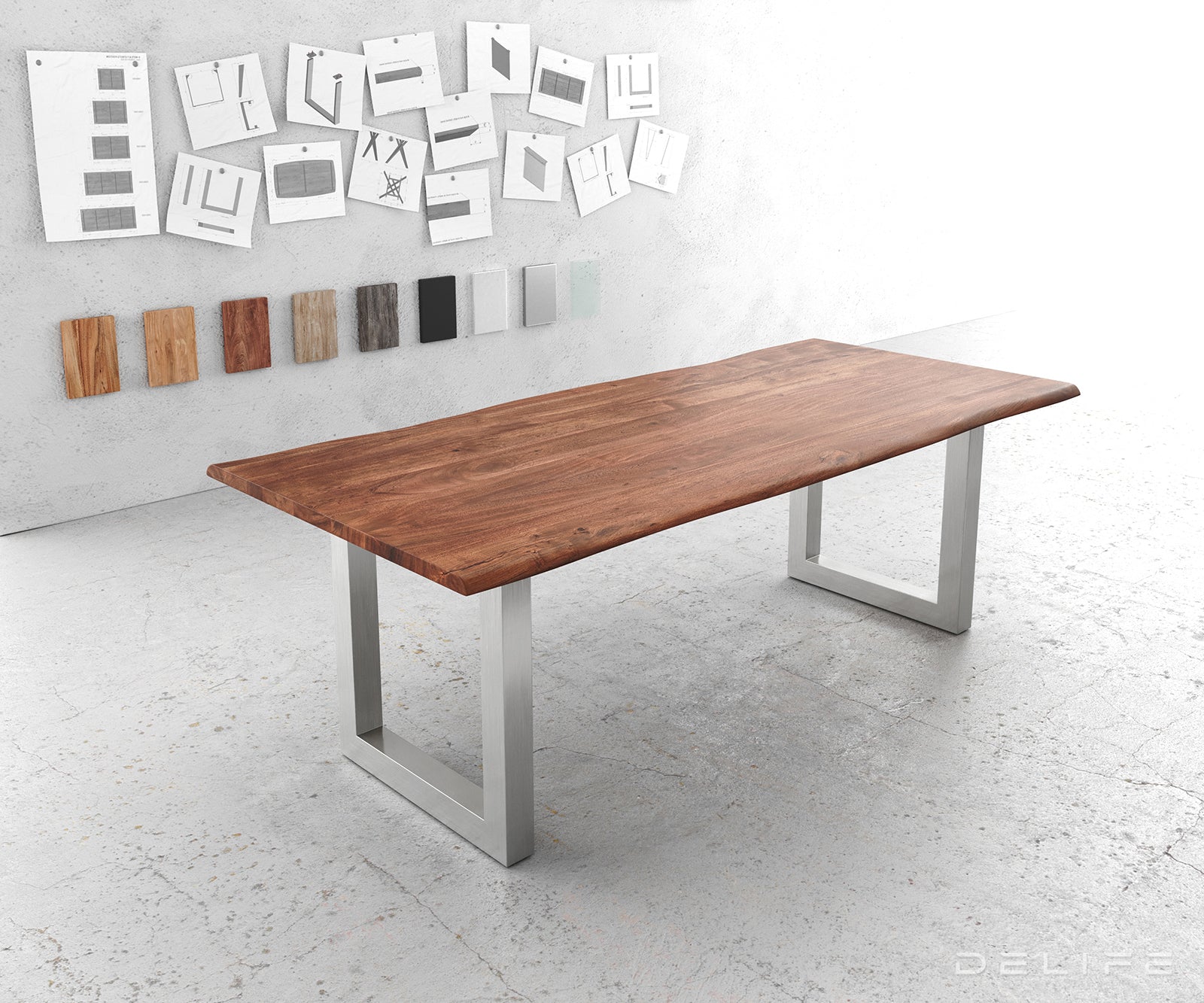 Blagovaonski stol Edge, Materijal: Bagrem, Debljina ploče: 3,5cm