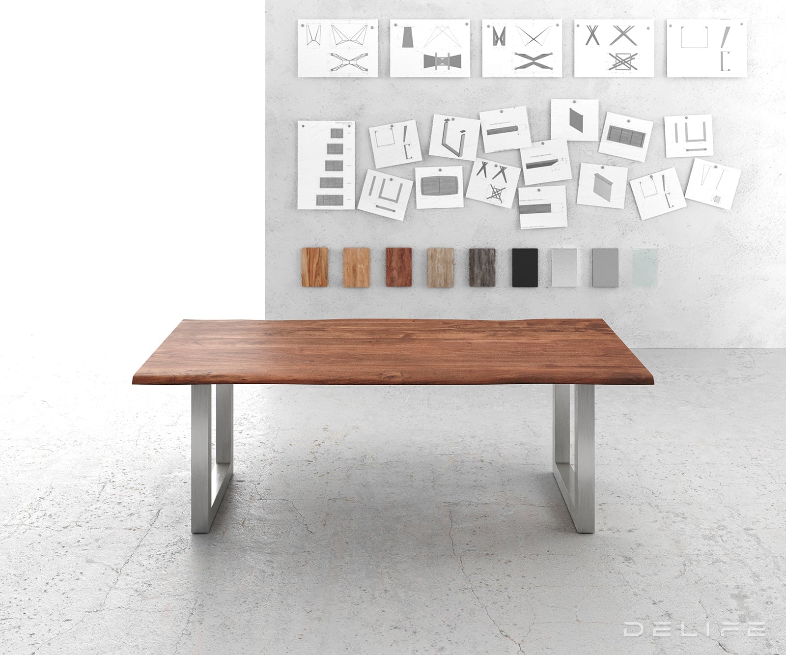 Blagovaonski stol Edge, Materijal: Bagrem, Debljina ploče: 3,5cm