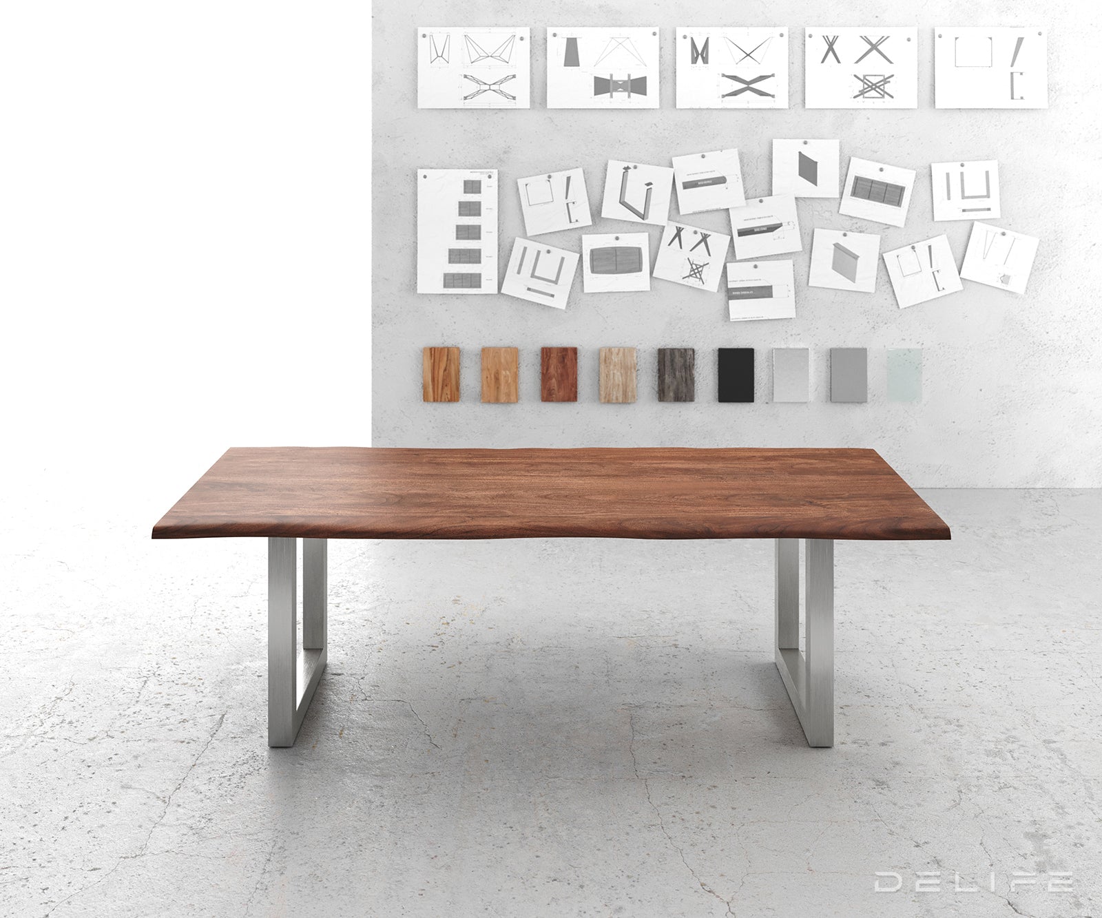 Blagovaonski stol Edge, Materijal: Bagrem, Debljina ploče: 3,5cm