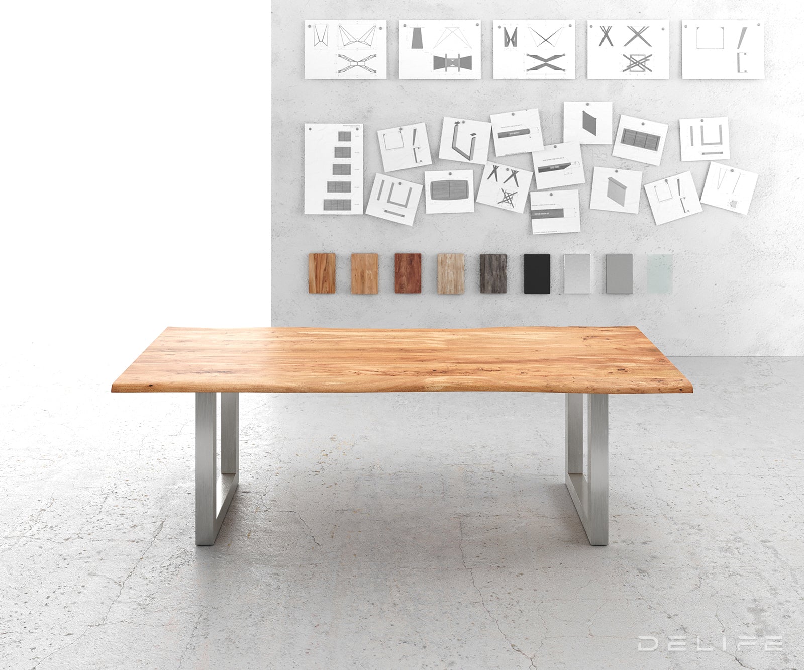 Blagovaonski stol Edge, Materijal: Bagrem, Debljina ploče: 3,5cm