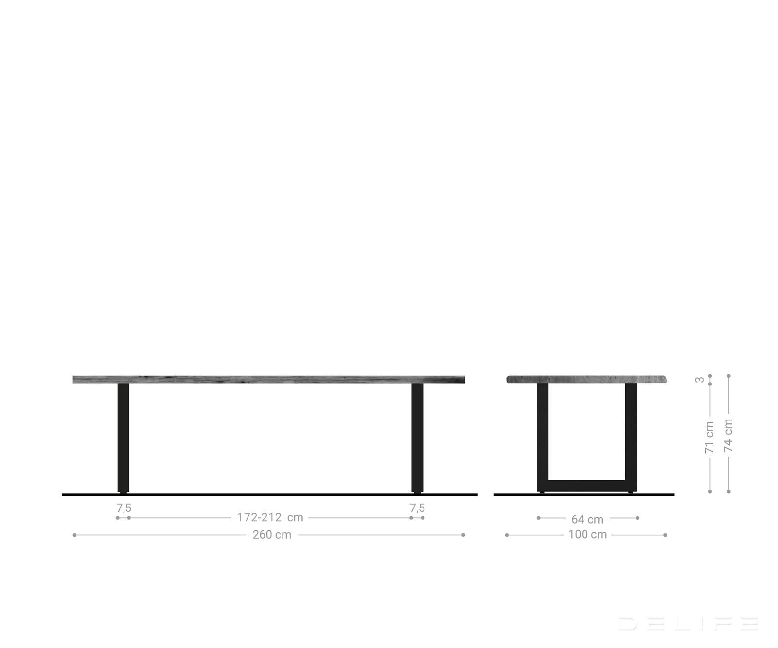 Blagovaonski stol Edge, Materijal: Hrast, Debljina ploče: 3,2cm
