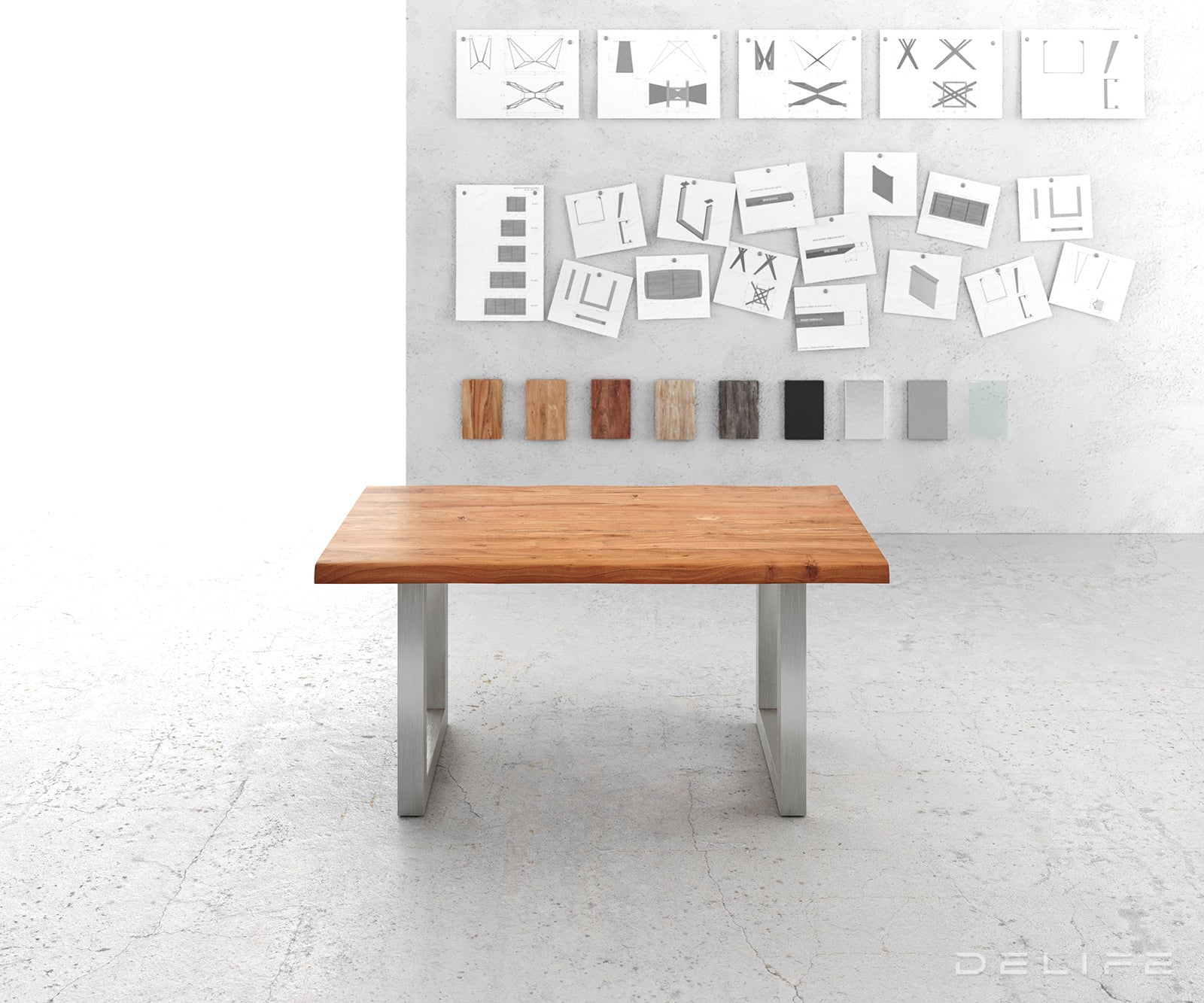 Blagovaonski stol Edge, Materijal: Bagrem, Debljina ploče: 5,5cm