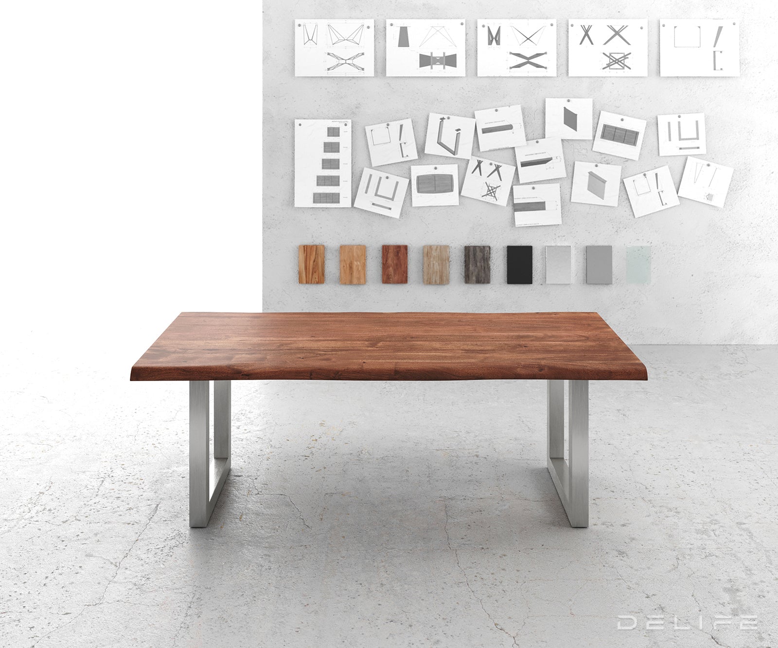 Blagovaonski stol Edge, Materijal: Bagrem, Debljina ploče: 5,5cm