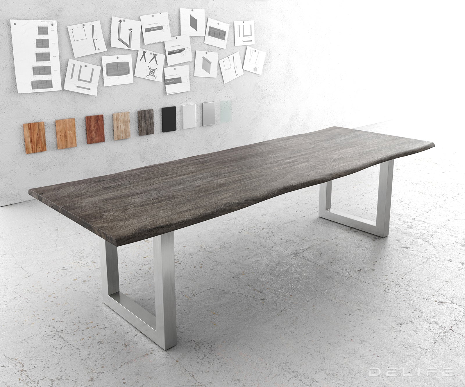 Blagovaonski stol Edge, Materijal: Bagrem, Debljina ploče: 3,5cm