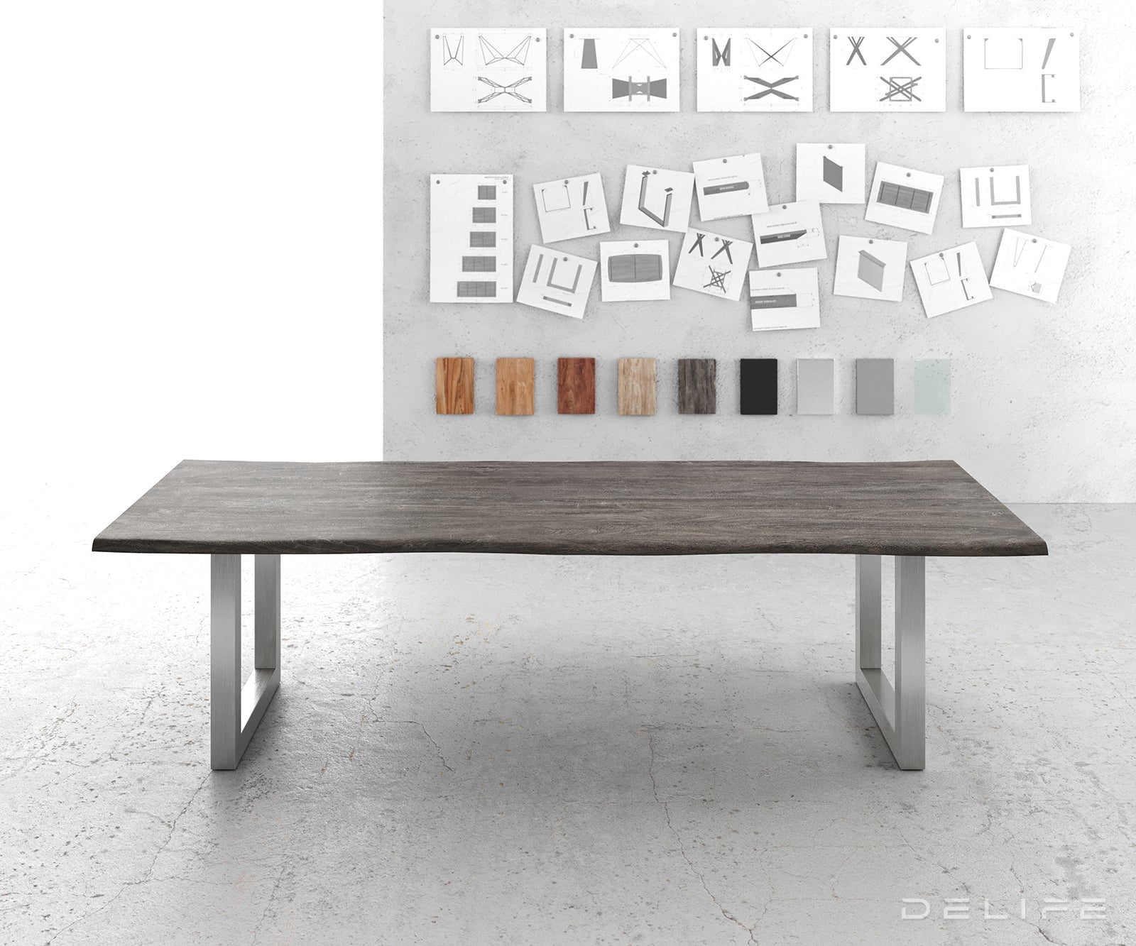 Blagovaonski stol Edge, Materijal: Bagrem, Debljina ploče: 3,5cm