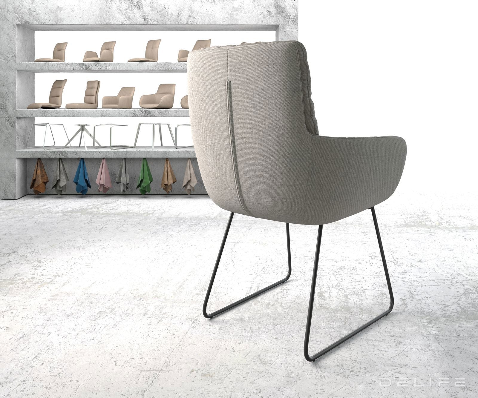 Blagovaonska stolica s rukonaslonom Abelia, Materijal: Ravno tkanje