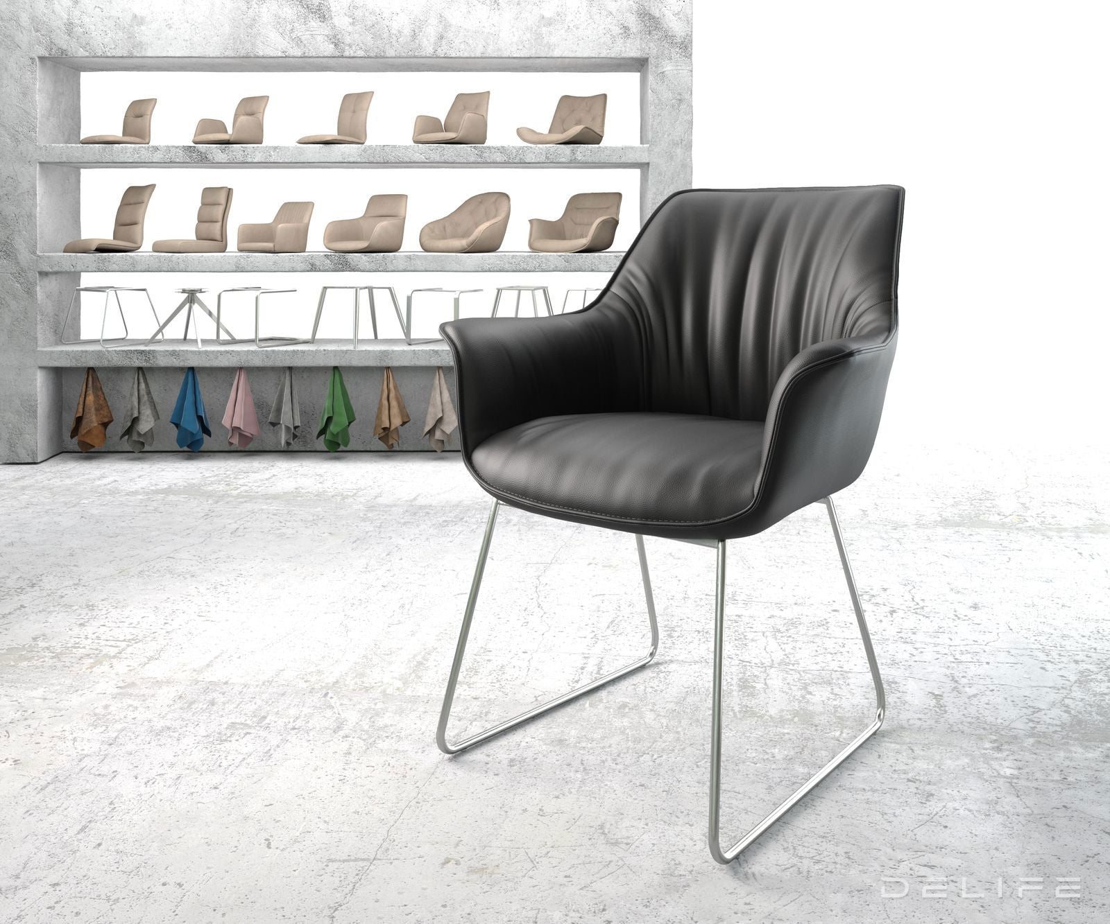 Blagovaonska stolica Keila, Materijal: Koža